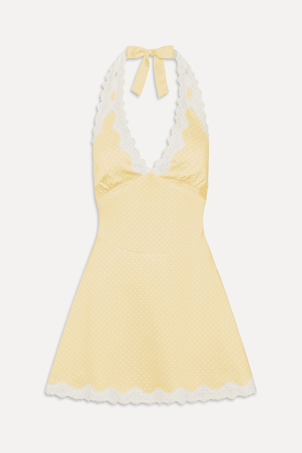 Audrey Satin Mini Dress  Whipped Butter Dottie