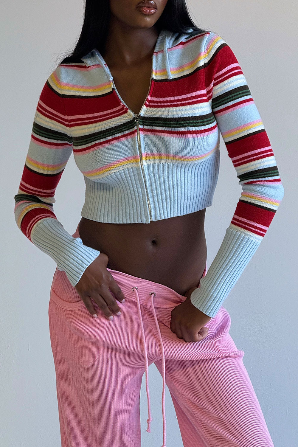 Aimee Zip Up Knit Hoodie - Ocean Ave