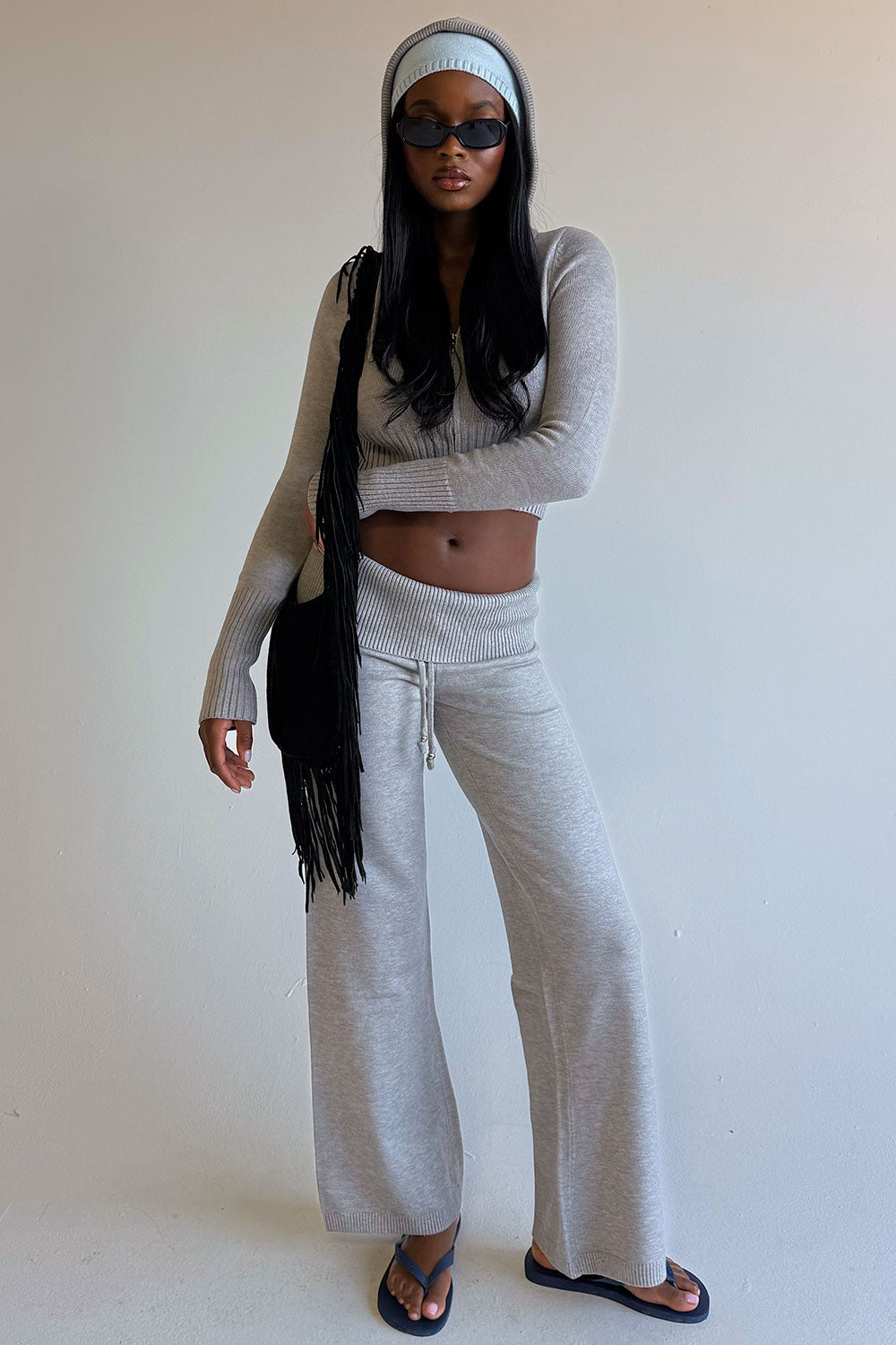 Dawson Knit Fold Over Pants  Cloud Cover