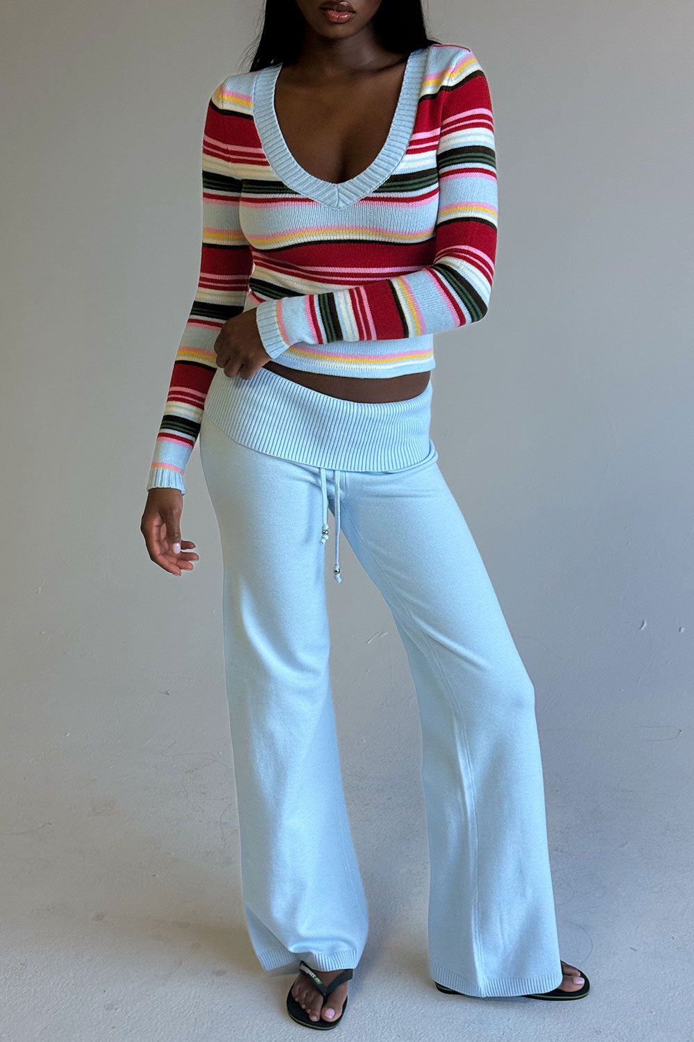 Dawson Knit Fold Over Pants  Daydream