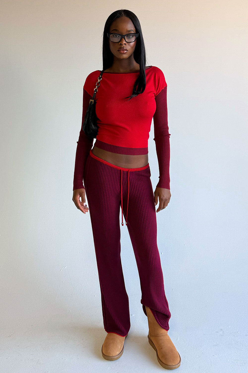 Vail Off The Shoulder Knit Shirt  Ember