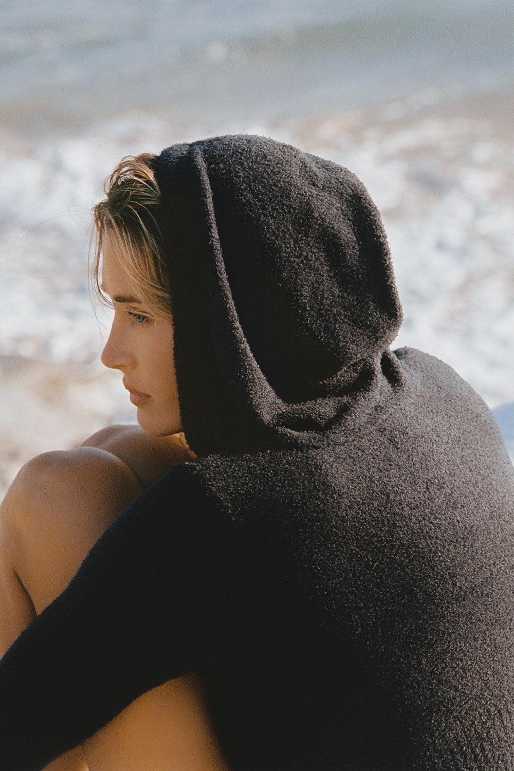 x Barefoot Dreams Aimee Zip Up Hoodie  Black