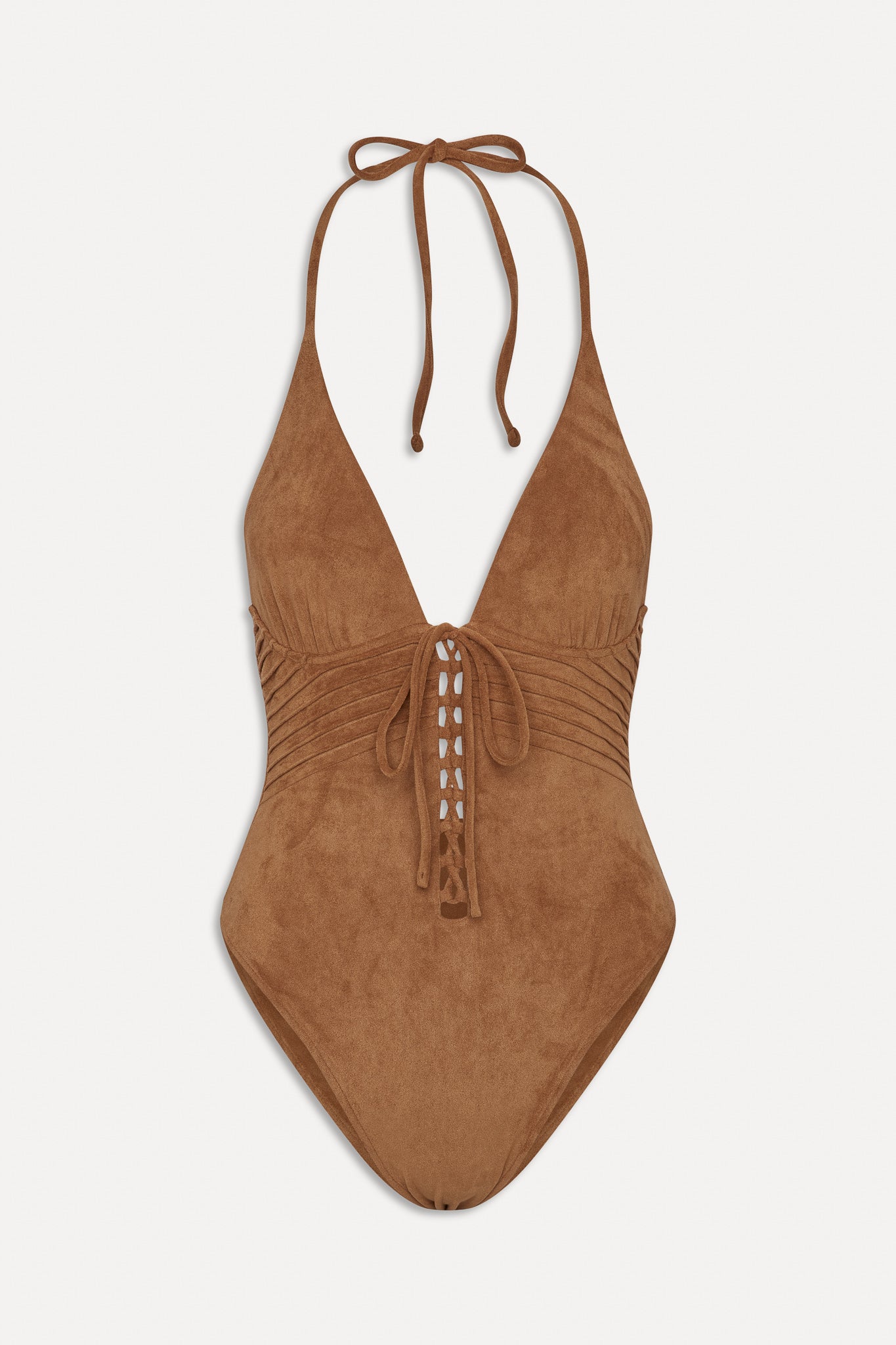 x BELLA HADID Barrel  Suede One Piece Swimsuit  Sunkissed Suede