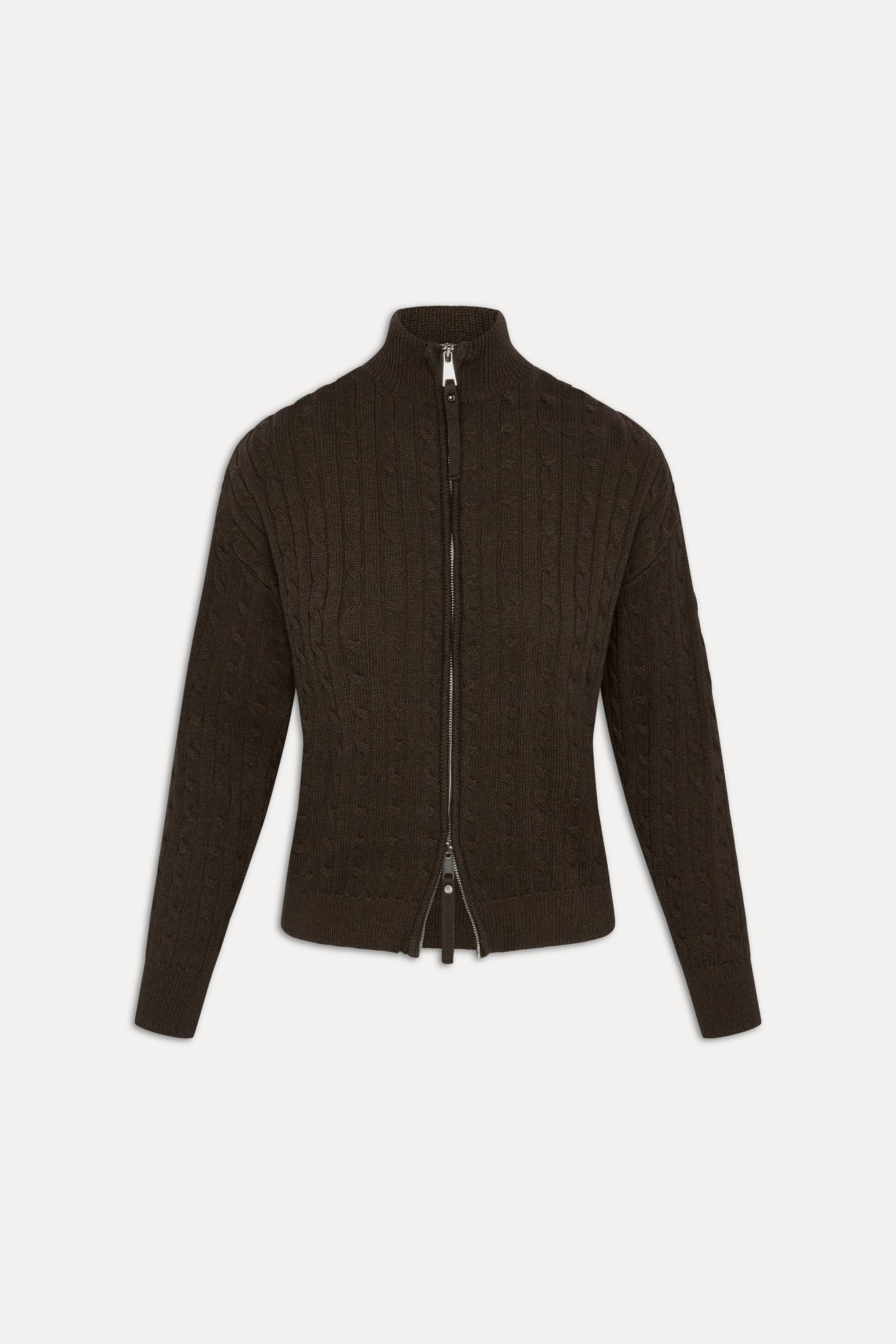 Bea Cable Knit Zip Up Sweater - Sweetheart