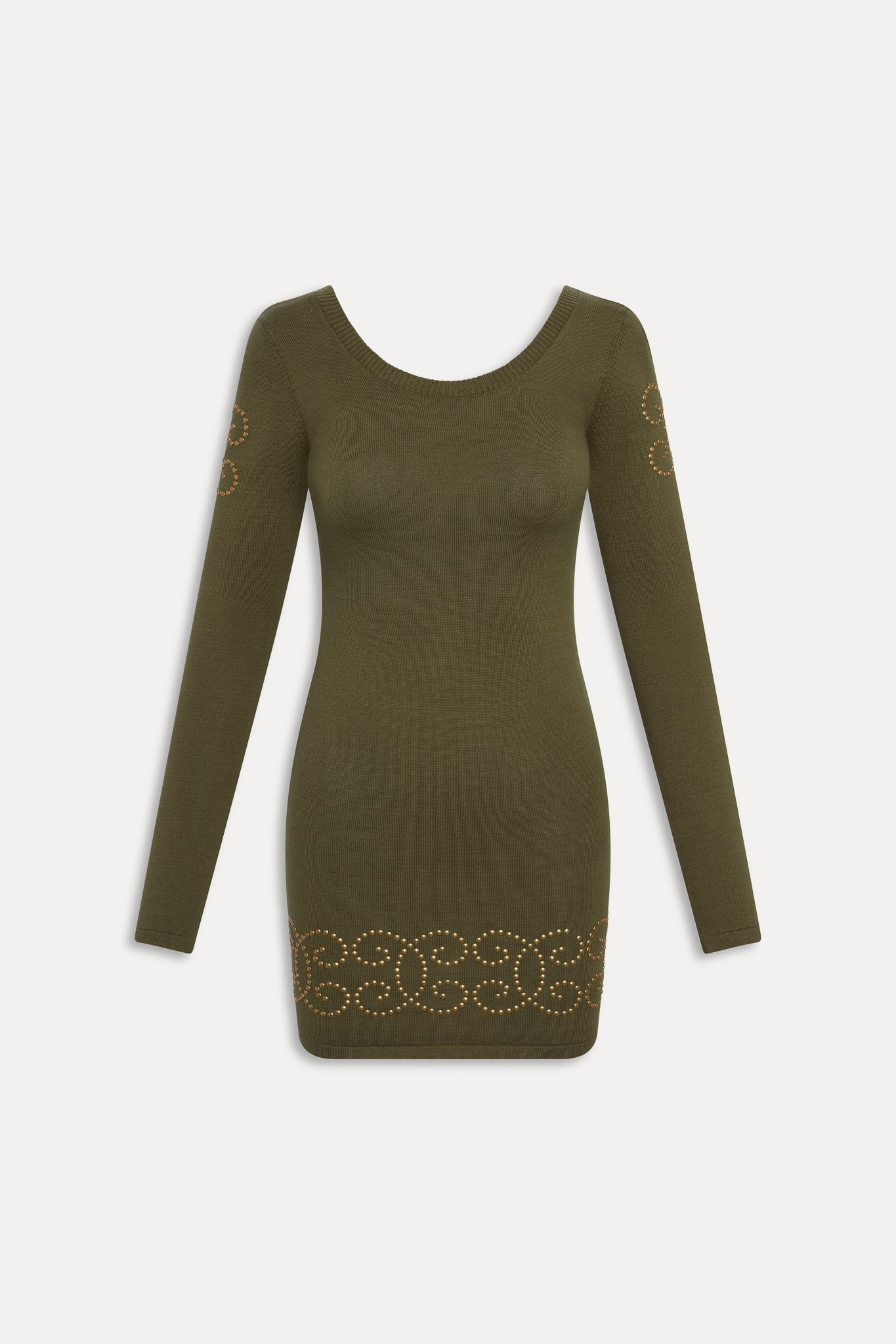 Beach House Knit Cotton Mini Dress   Fall Forest