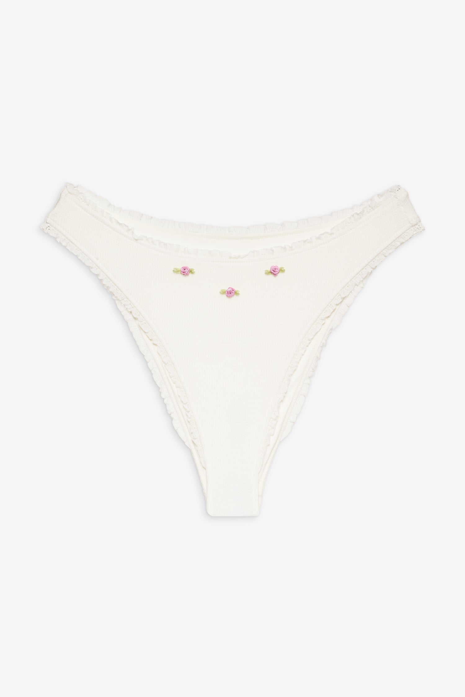 Beck High Waisted Bikini Bottom  White