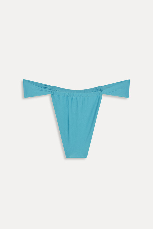 Beckett Satin Micro Bikini Bottom - Cyan Shine by Frankies Bikinis 