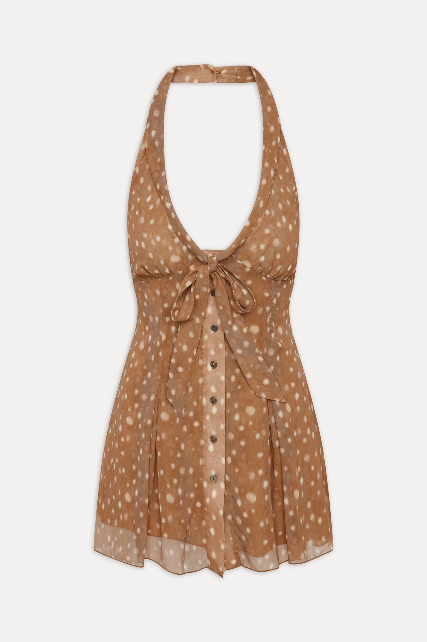 Bloom Button Up Mini Dress  Fawn
