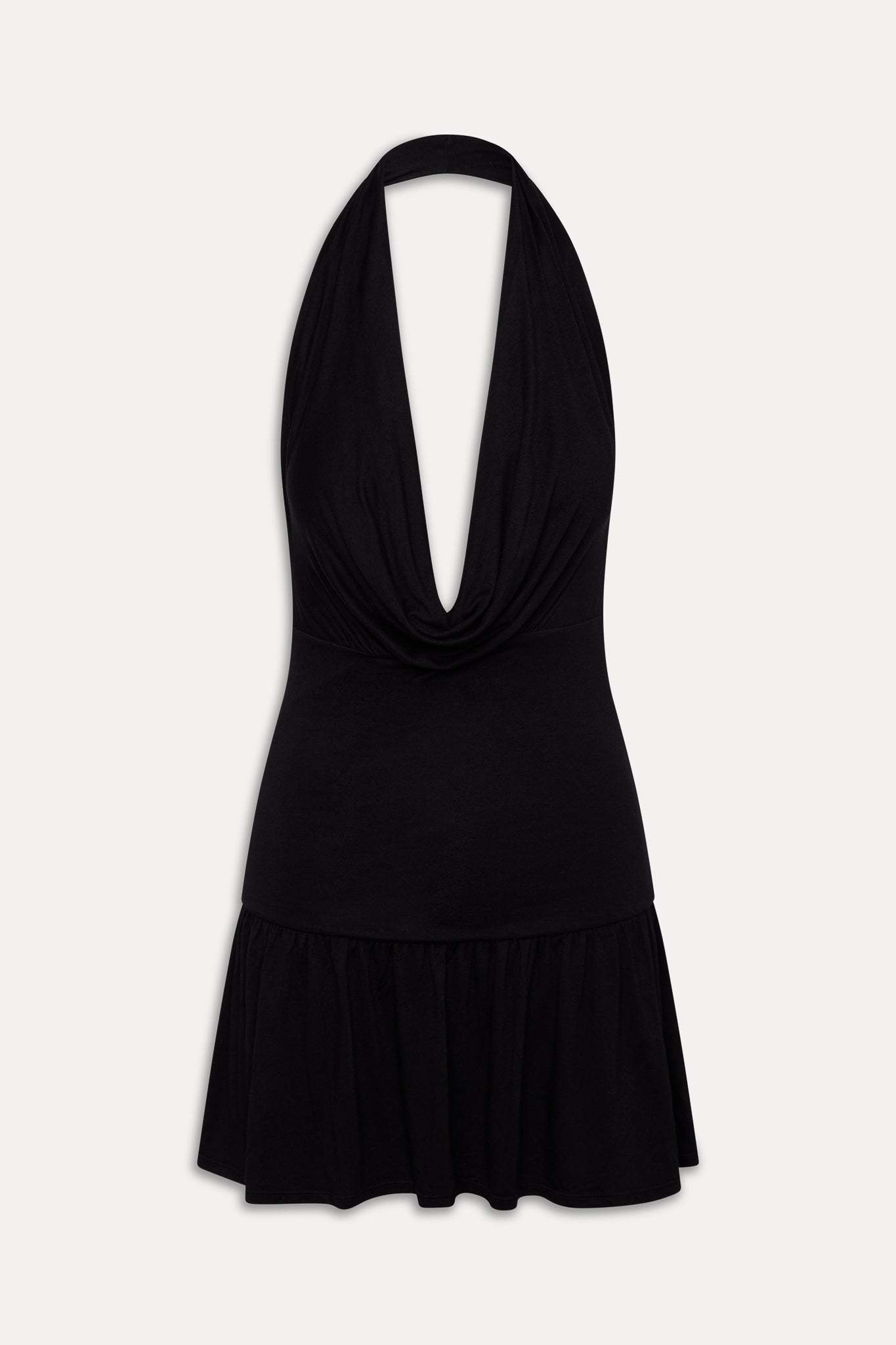 Bowery Cowl Neck Mini Dress  Black