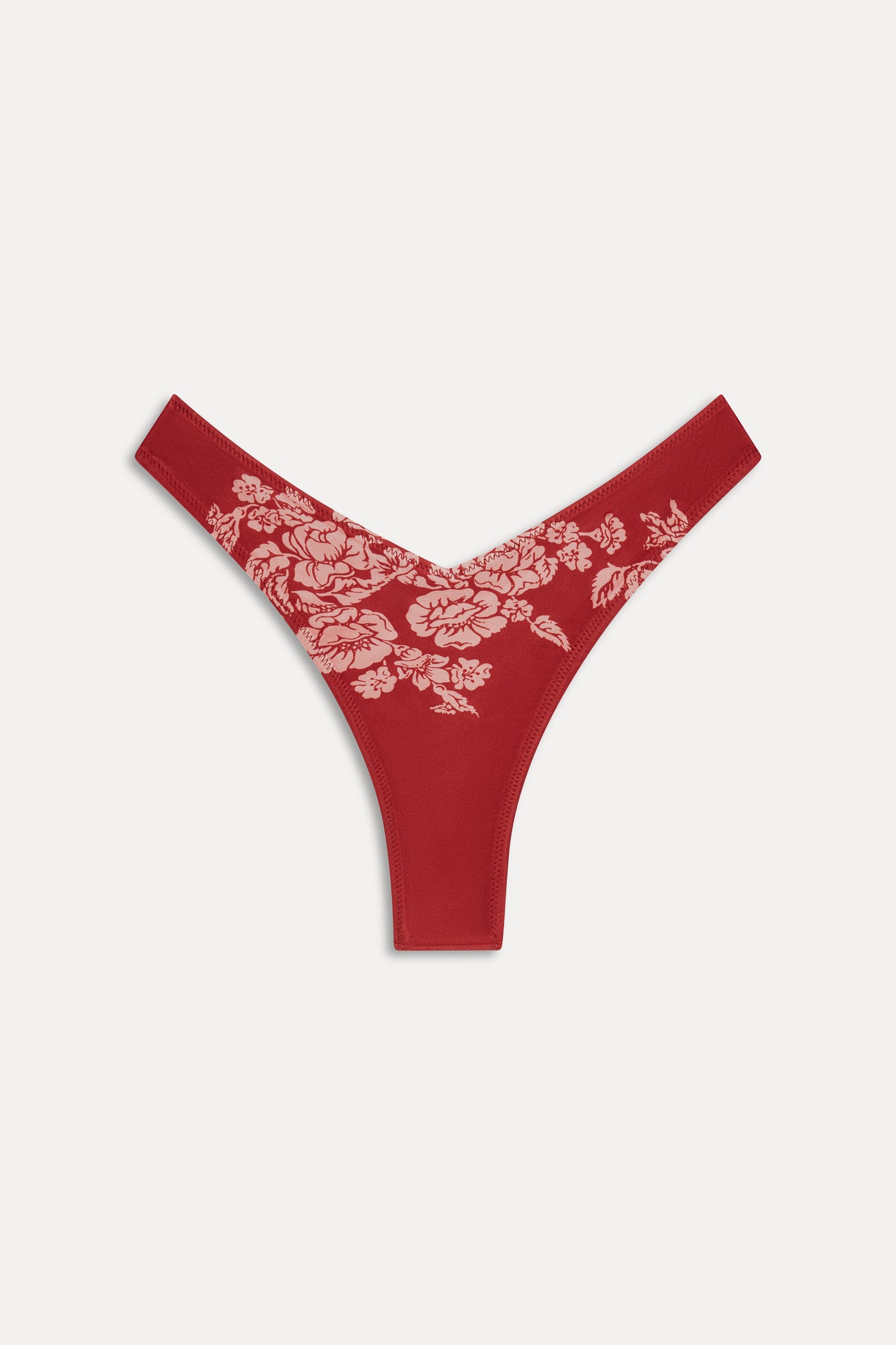 Brittany Satin Micro Bikini Bottom  Scarlet Rose