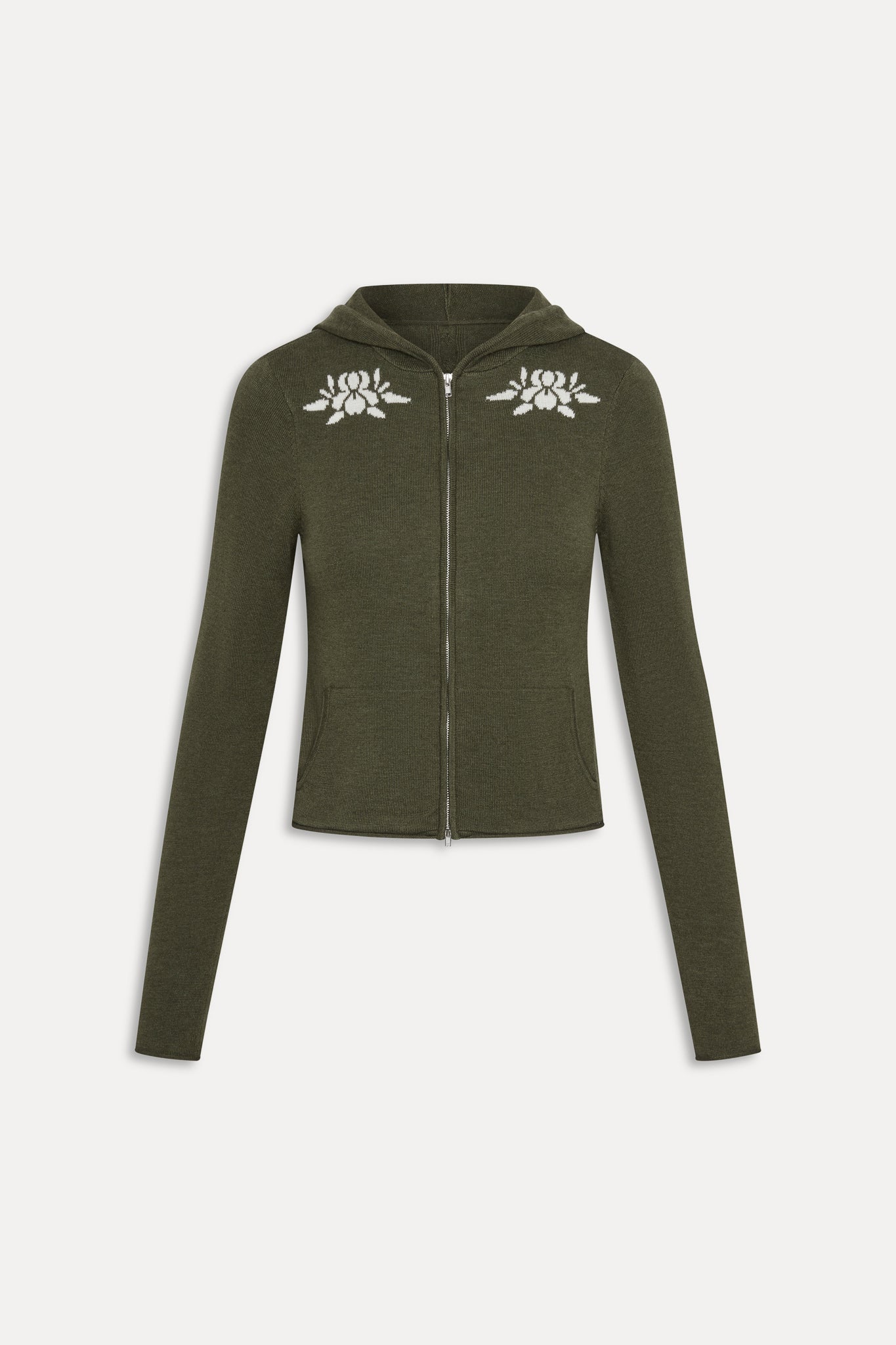 Calvin Knit Zip Up Hoodie  Alpine Flower