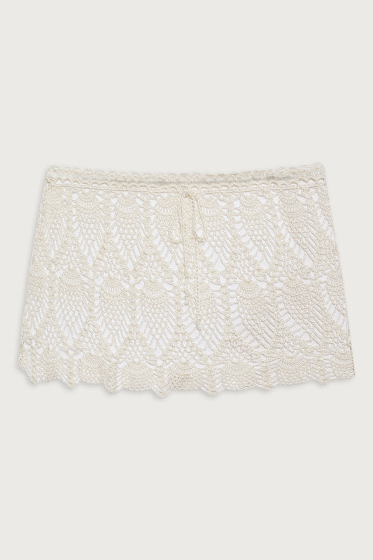 Capri crochet mini skirt white by Frankies Bikinis 