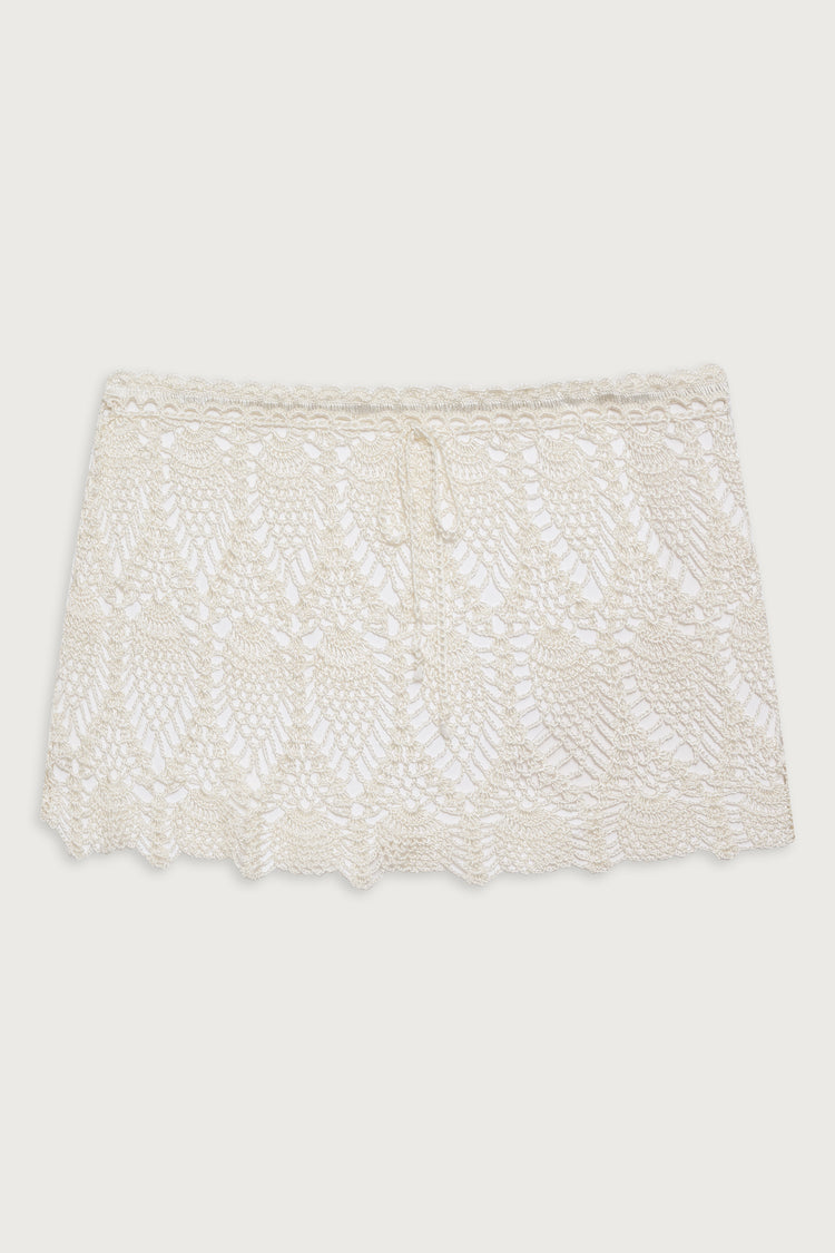 Capri Crochet Mini Skirt White