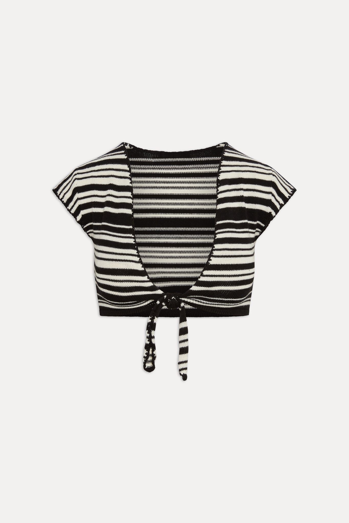 Carson Cotton Knit Tie Front Top  Night Stripe