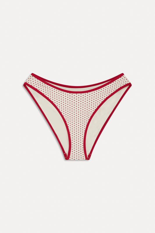 BELLA HADID Catalina Bikini Bottom Strawberry Polka Dot by Frankies Bikinis 