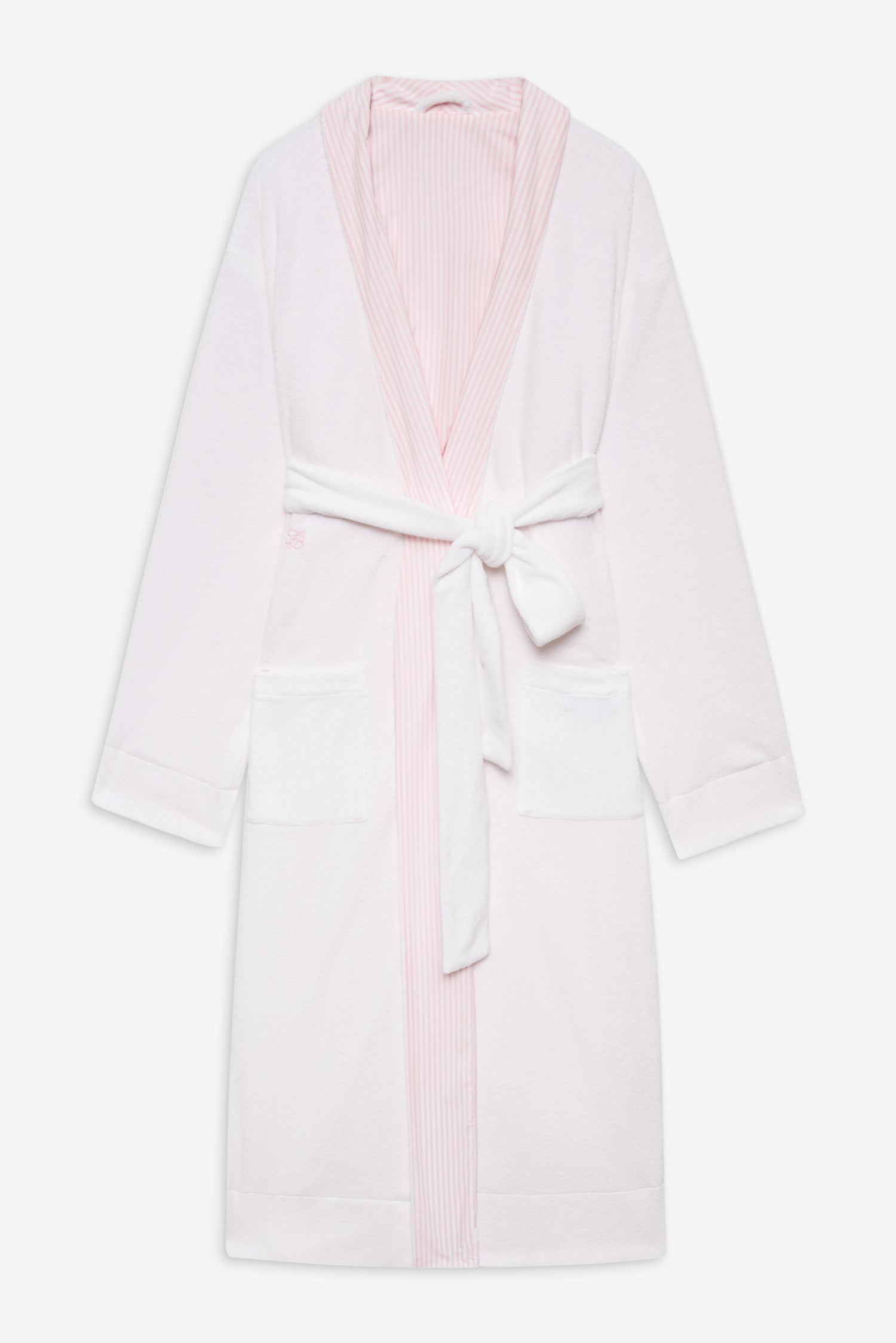 Chateau Terry Robe  Pink Stripe