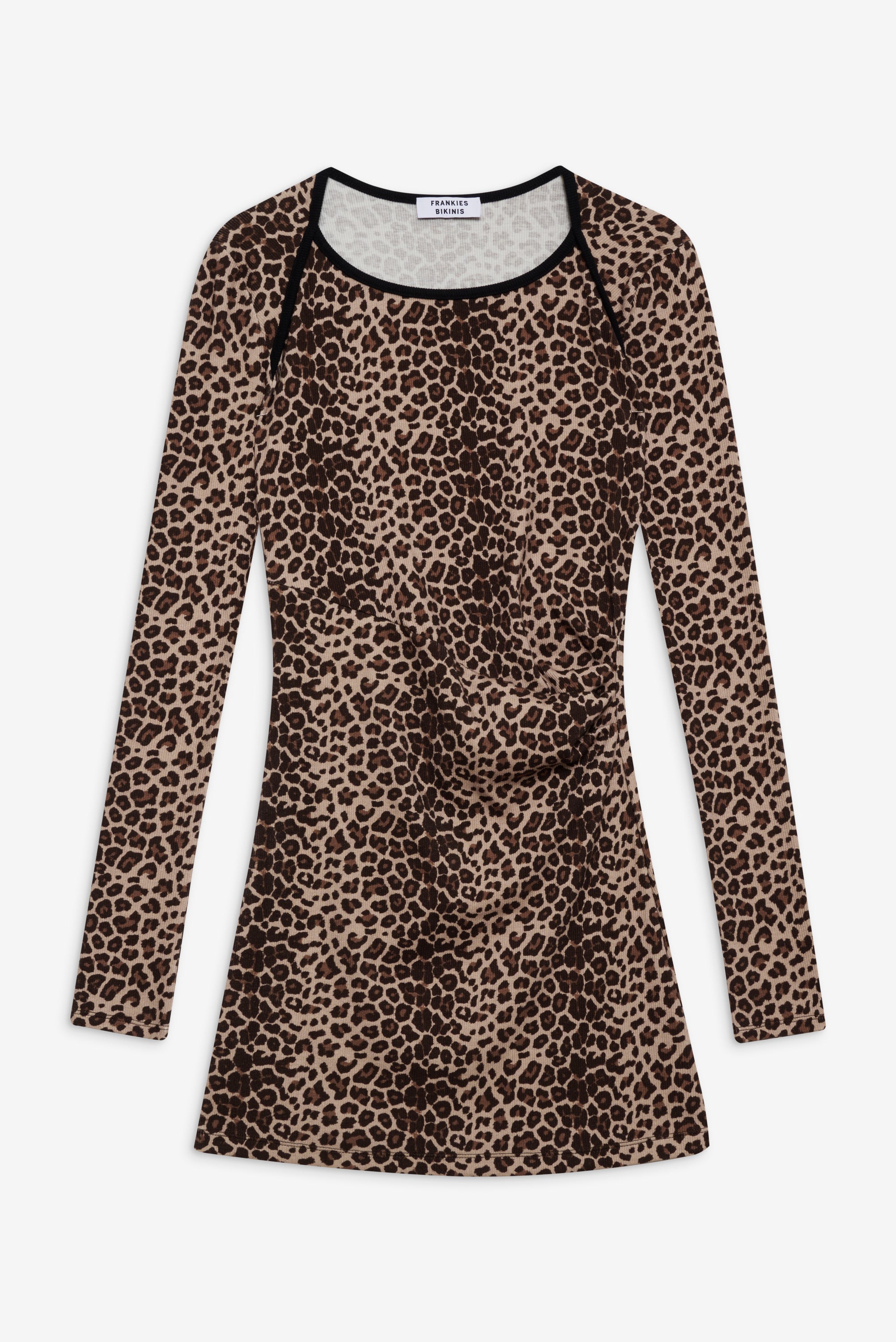 Frankies Bikinis - Chelsea Long Sleeve Mini Dress - Cheetah Frankies Bikinis - Chelsea Long Sleeve Mini Dress - Cheetah