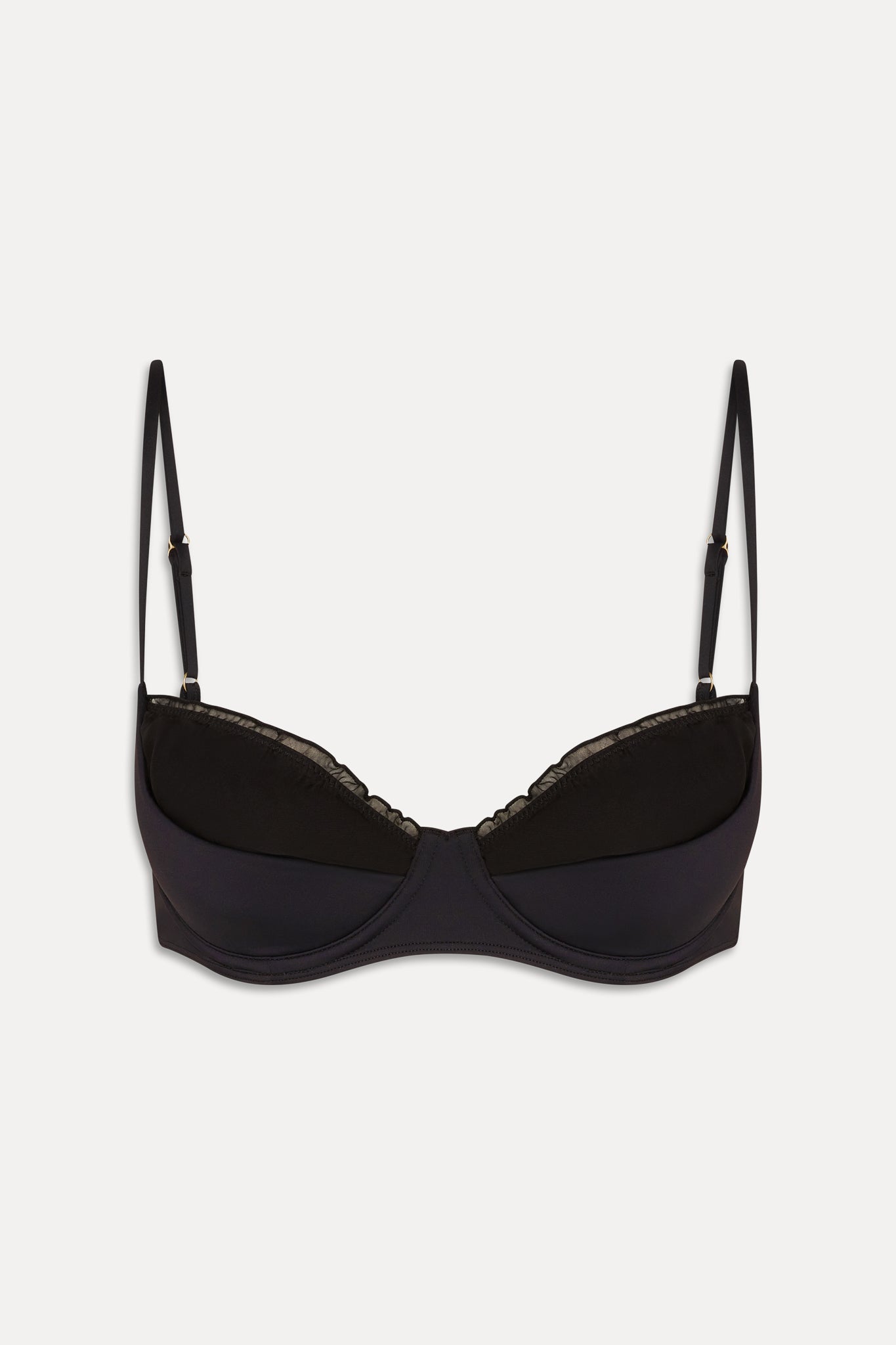 Austin Ruffle Underwire Bikini Top  Black