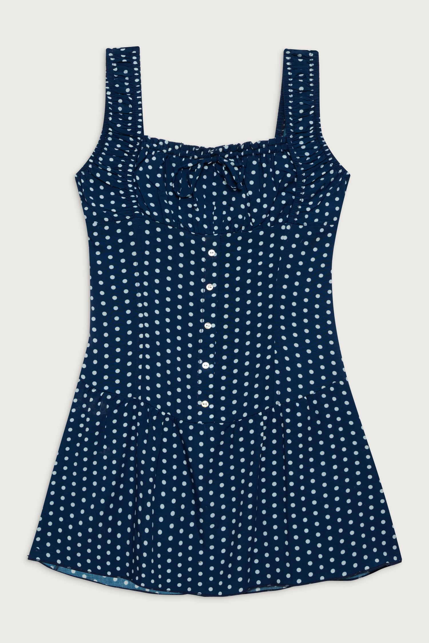 Christa Ruffle Mini Dress - Sailor Dot