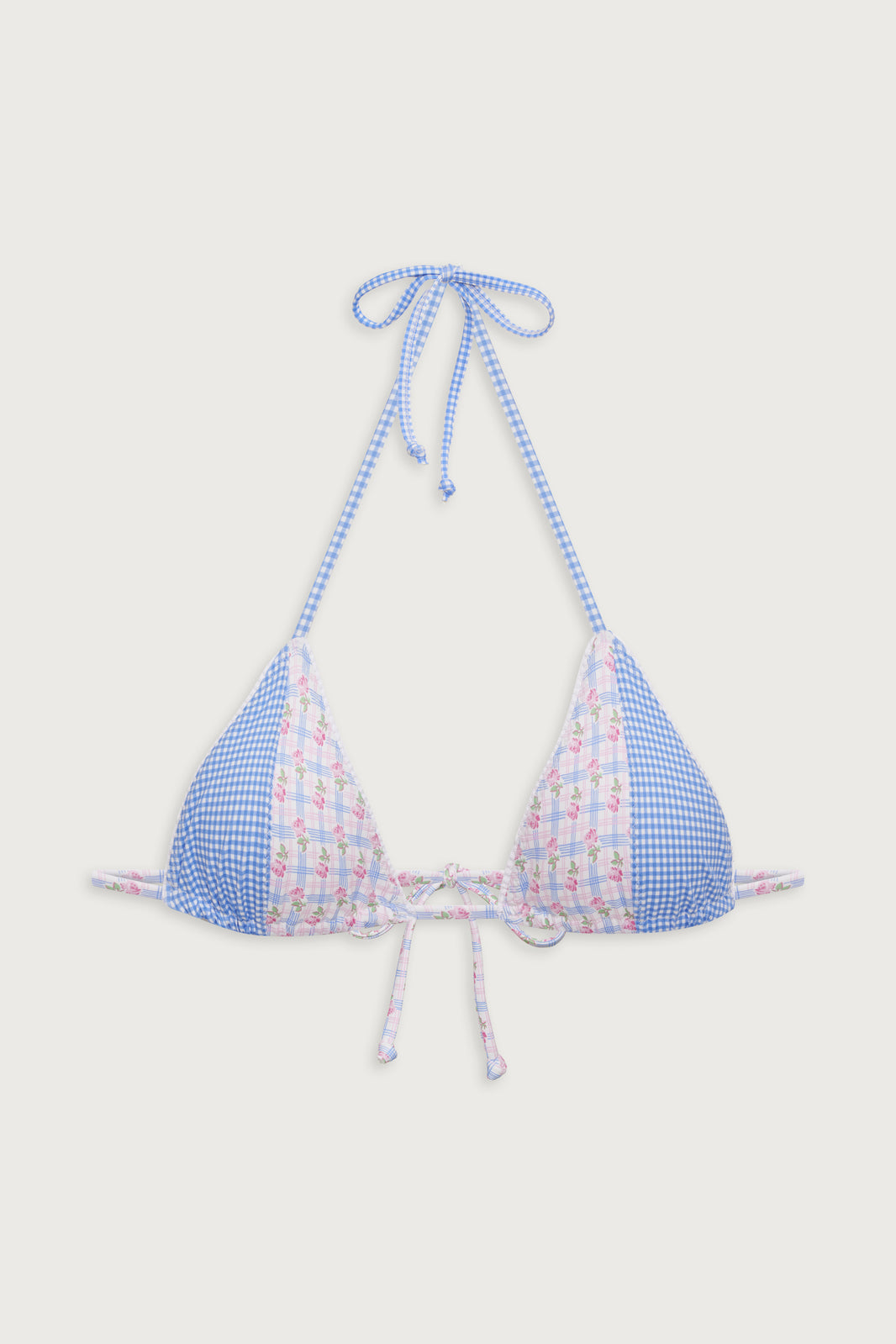 Frankies Bikinis - Patchwork Denim Swim Top main image 1