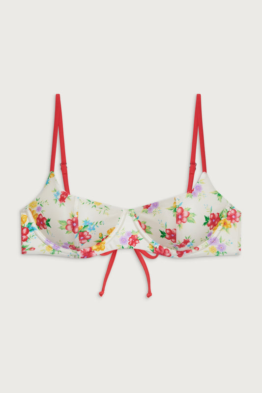 Cola underwire balconette bikini top sweet hibiscus by Frankies Bikinis 