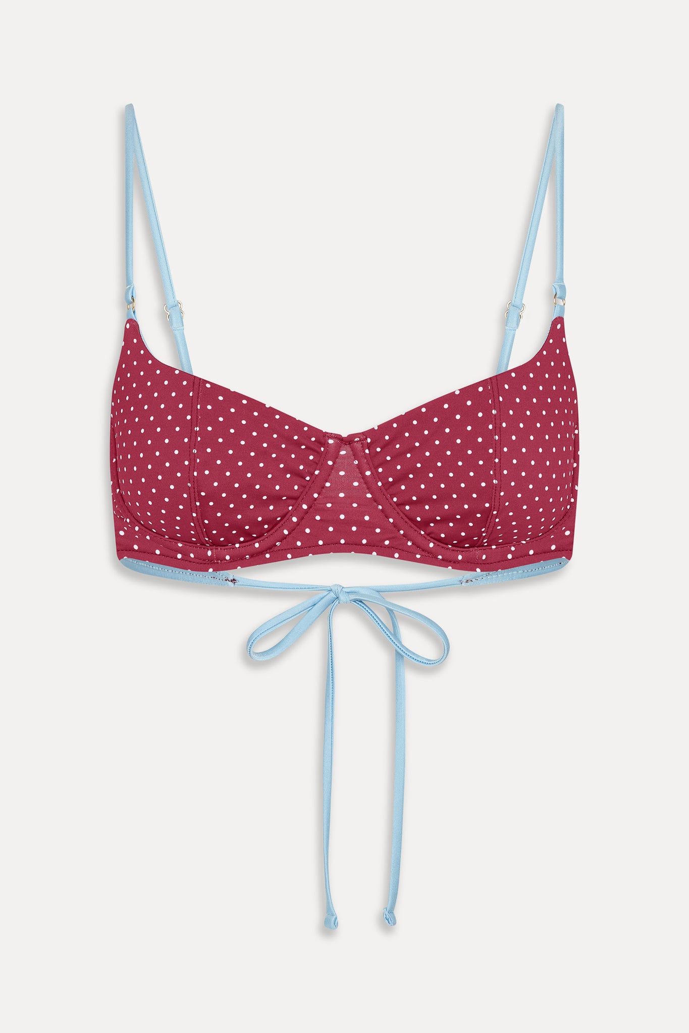Cola Polka Dot Bikini Top  Tuscany