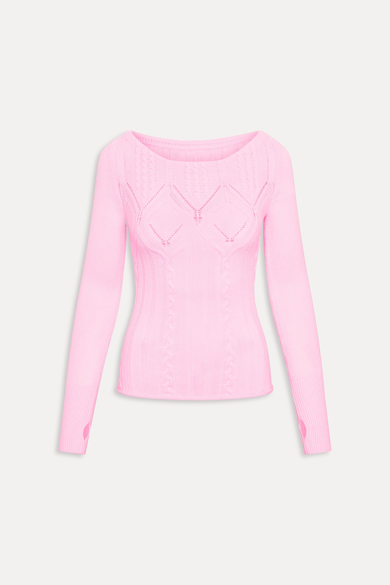 Cyprus Cloud Cable Knit Top - Pink Gem