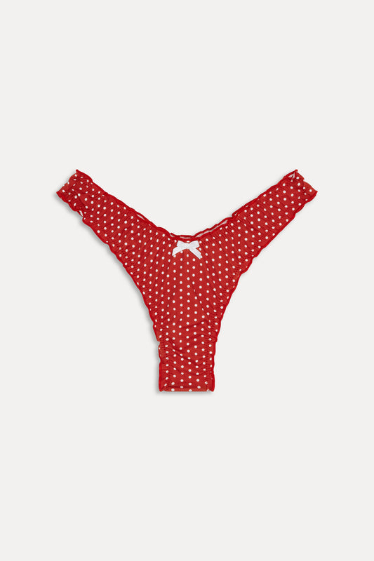 Dalton Micro Bikini Bottom - Red Polka Dot by Frankies Bikinis 