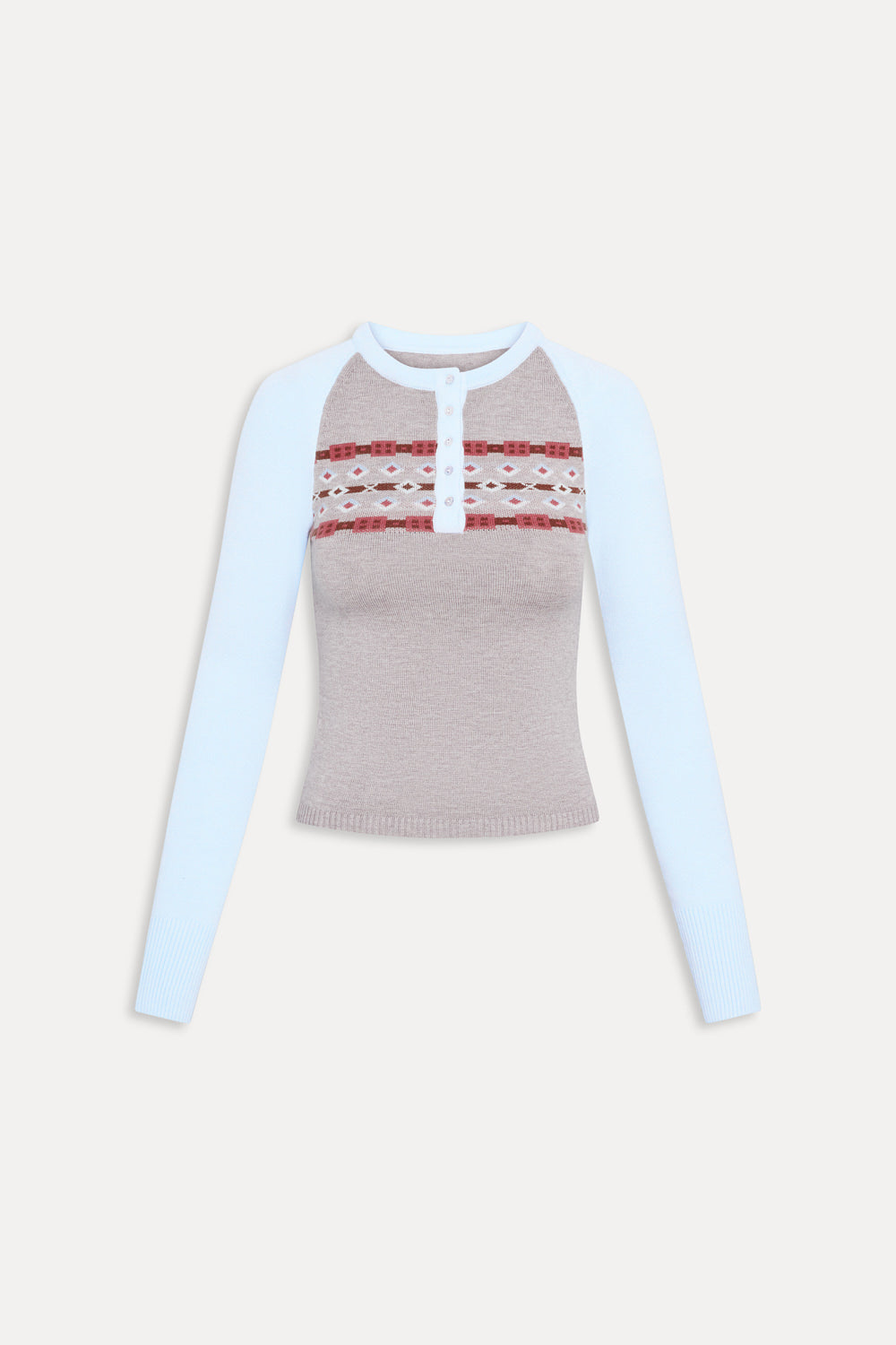 Darling Cloud Knit Long Sleeve Henley  Aspen