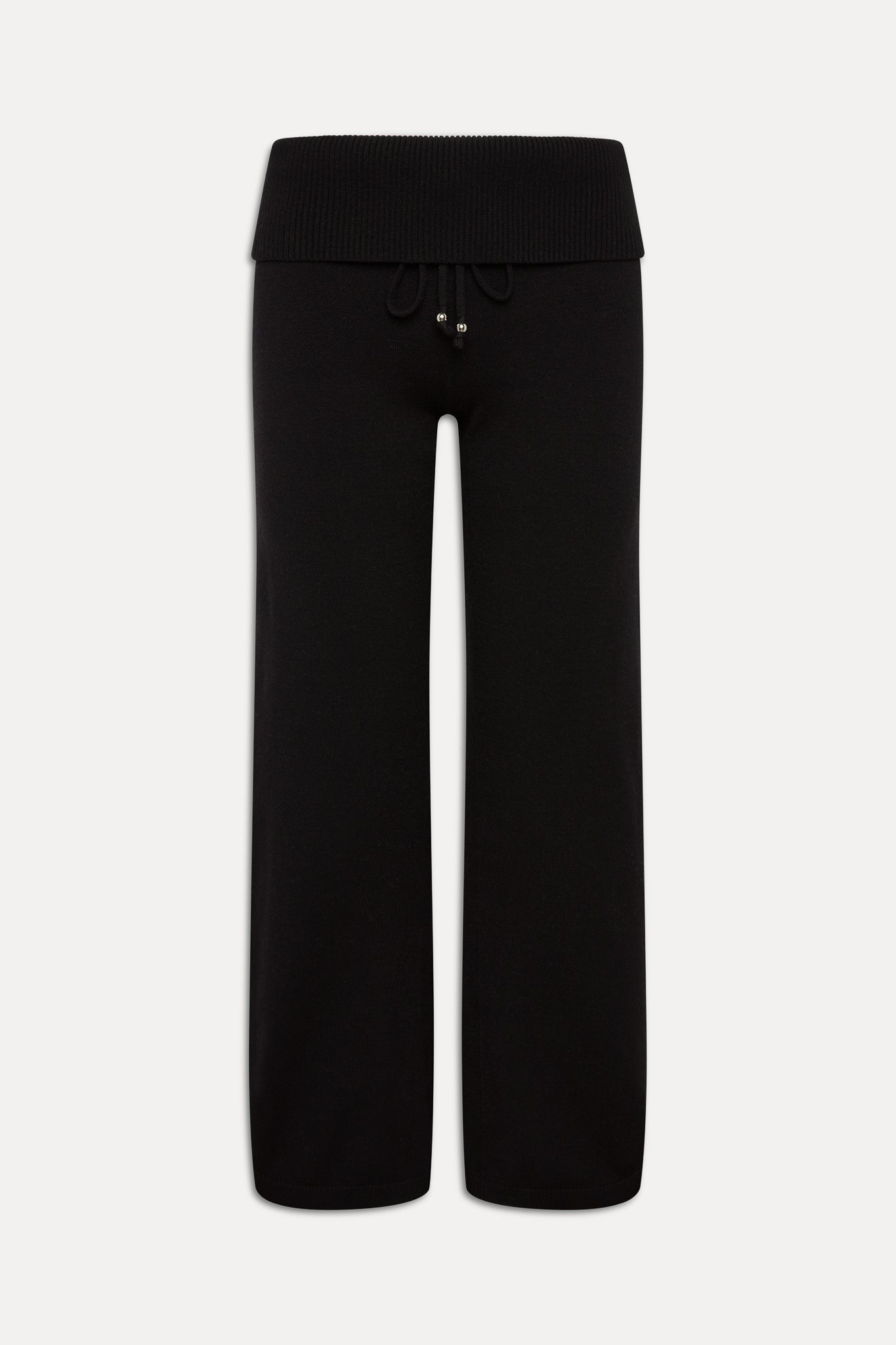 Dawson Knit Fold Over Pants  Black