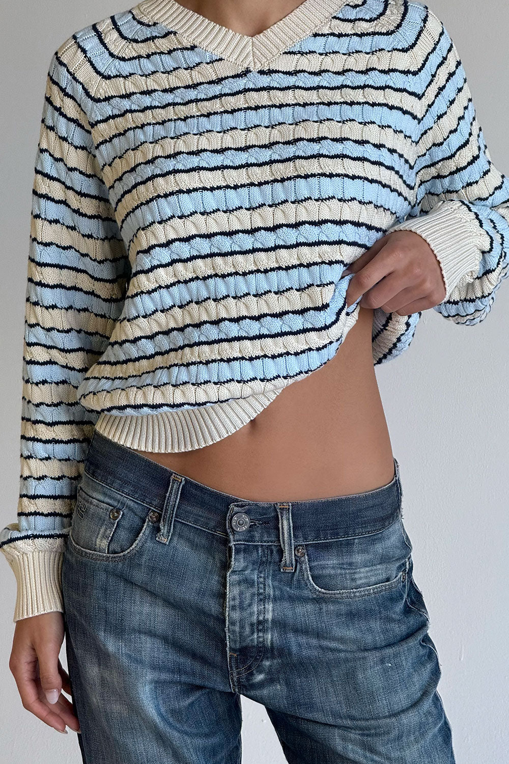 Piper Cotton Knit Sweater  Lighthouse