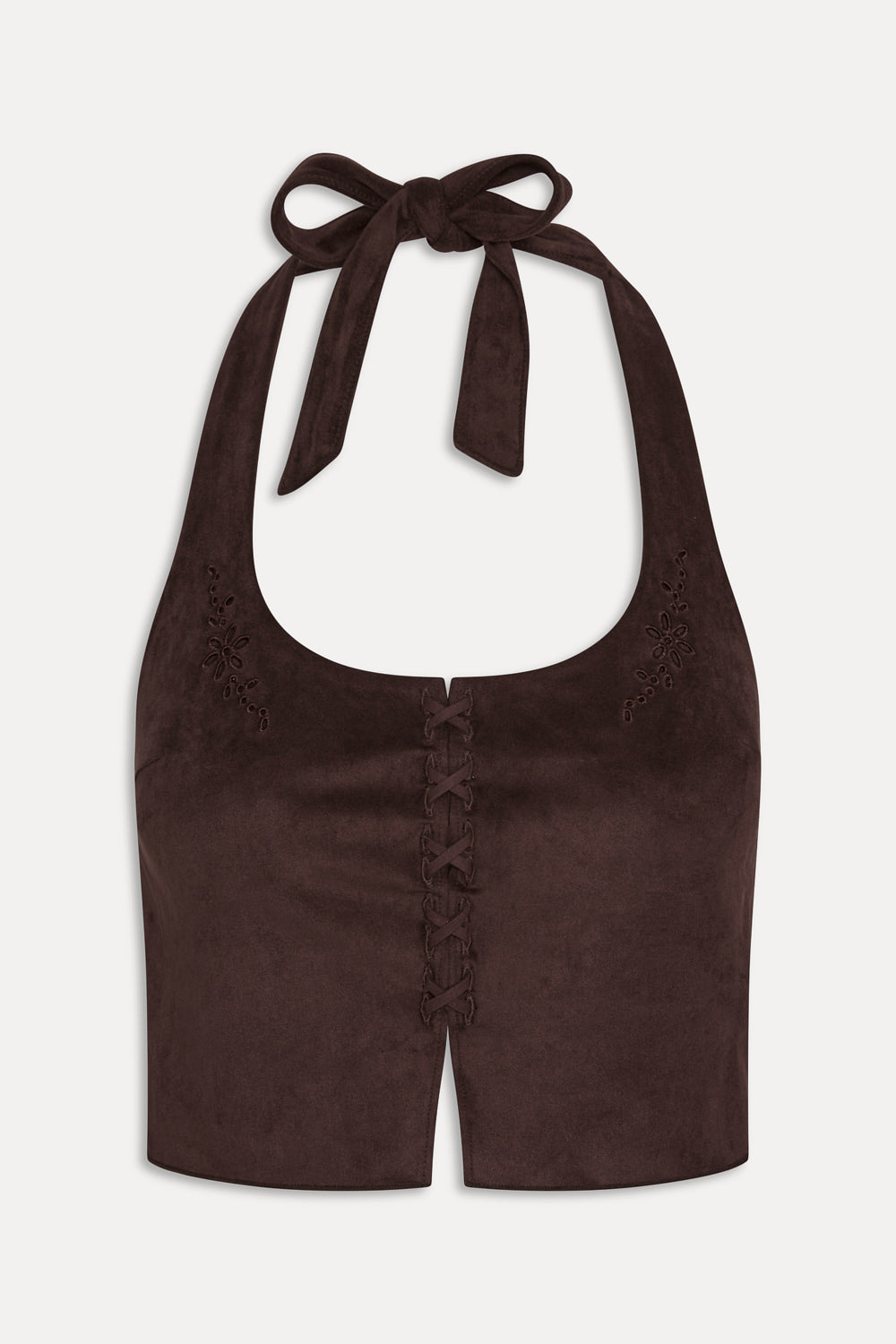 Delilah Halter Suede Tankini  Desert Suede