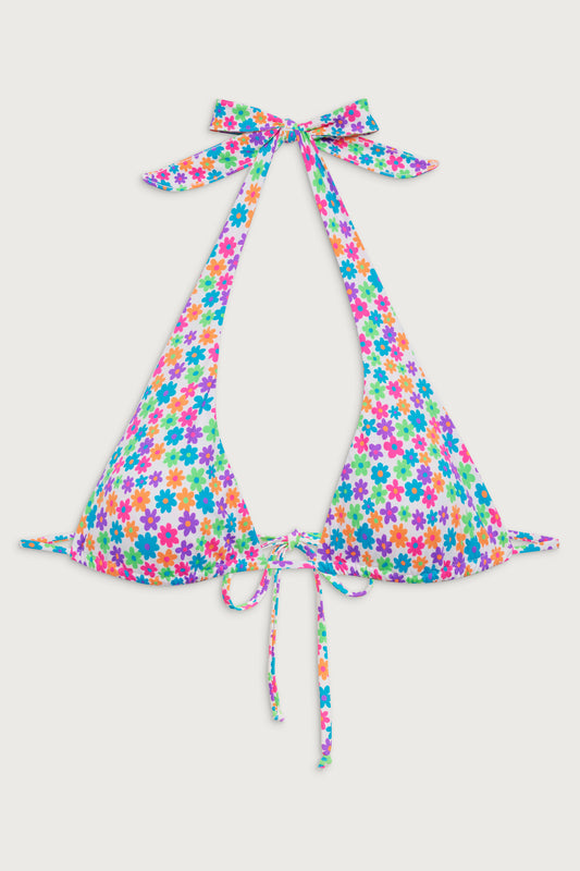 Diana floral halter bikini top forever flower by Frankies Bikinis 