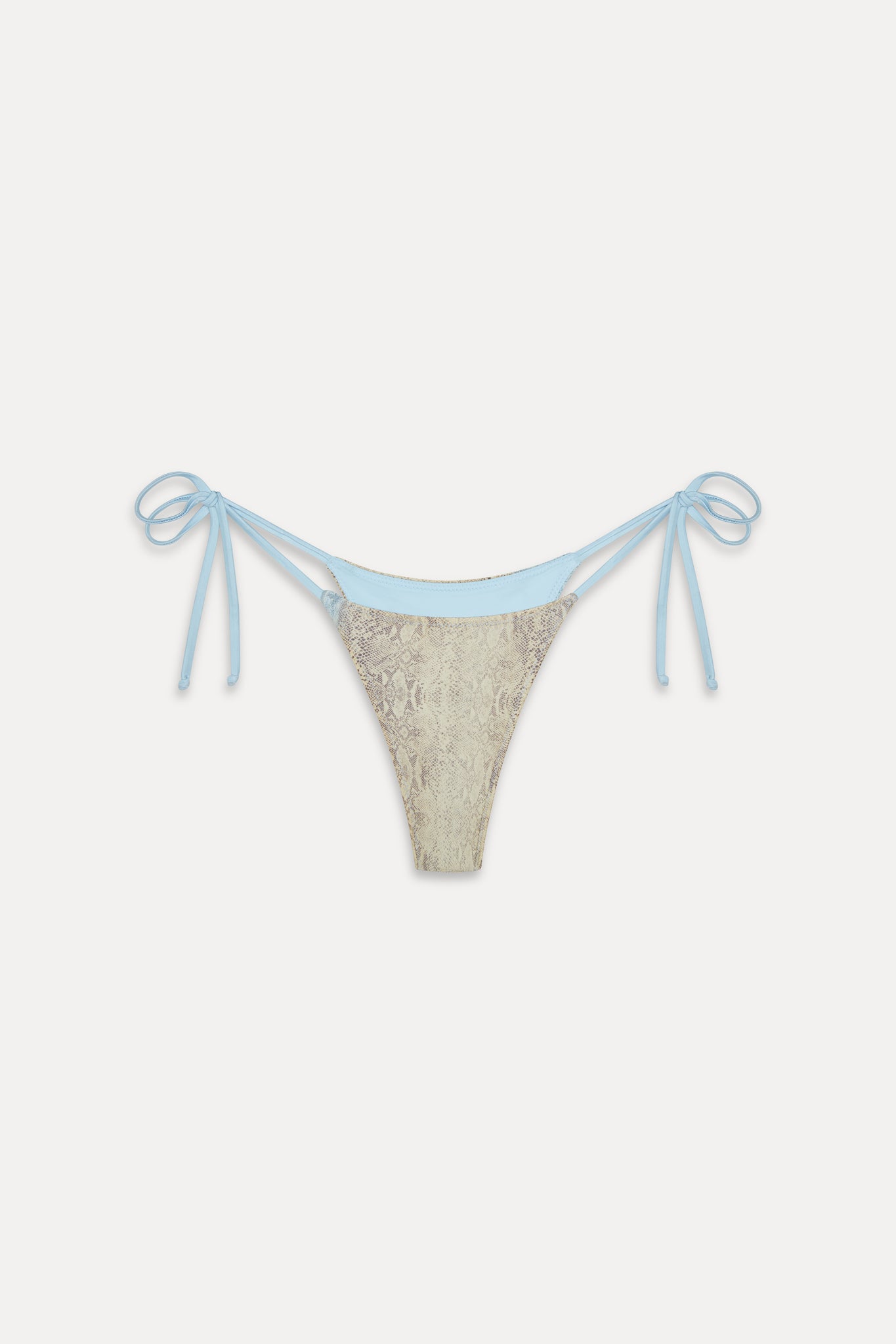 Divine Satin Skimpy Bikini Bottom  Blue Python