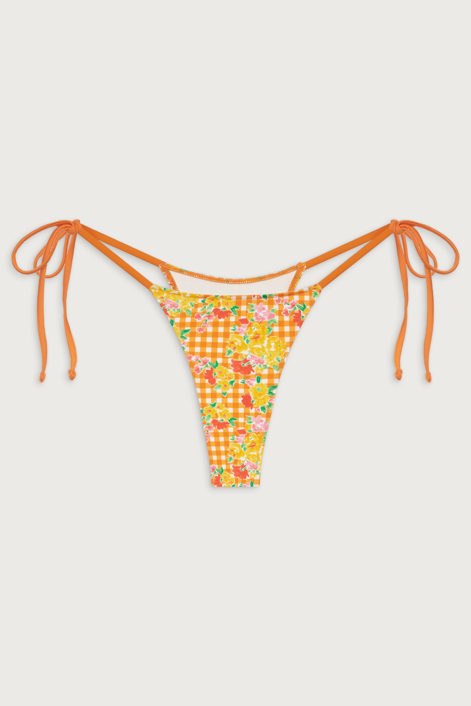 Divine Floral Skimpy Bikini Bottom  Marigold Gingham