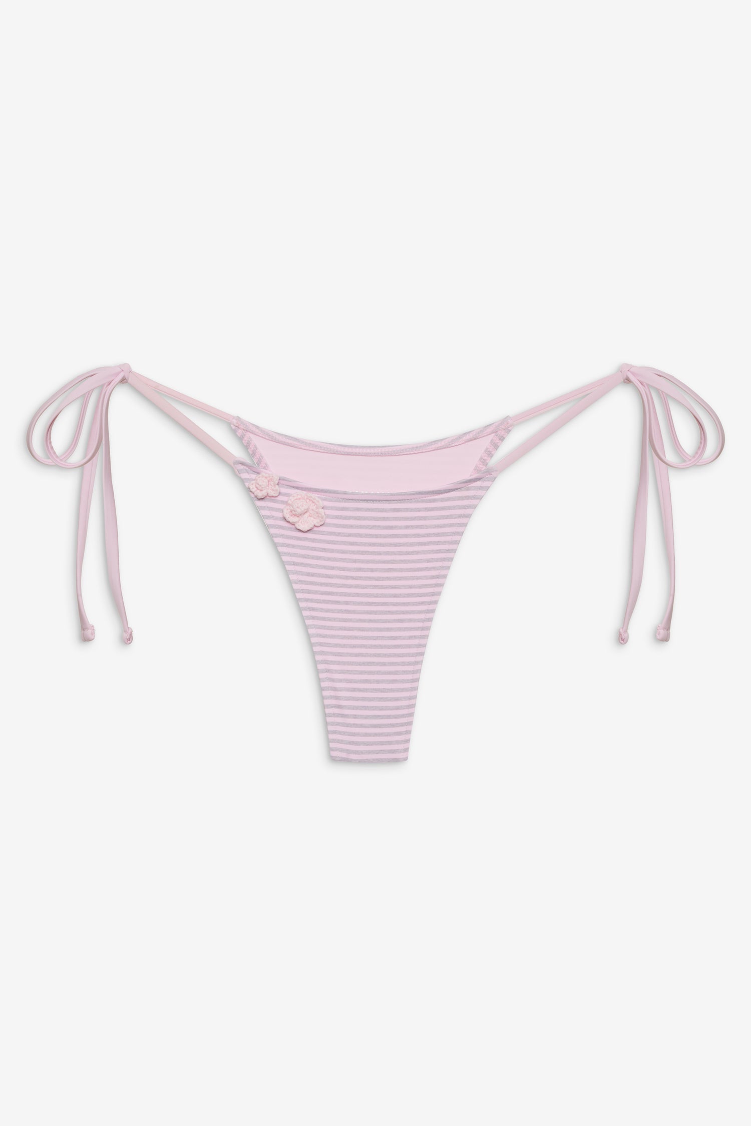 Divine Skimpy String Bikini Bottom   Rosewater Stripe