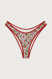 Divine Tie Side Skimpy Bikini Bottom - Scarlet Dot