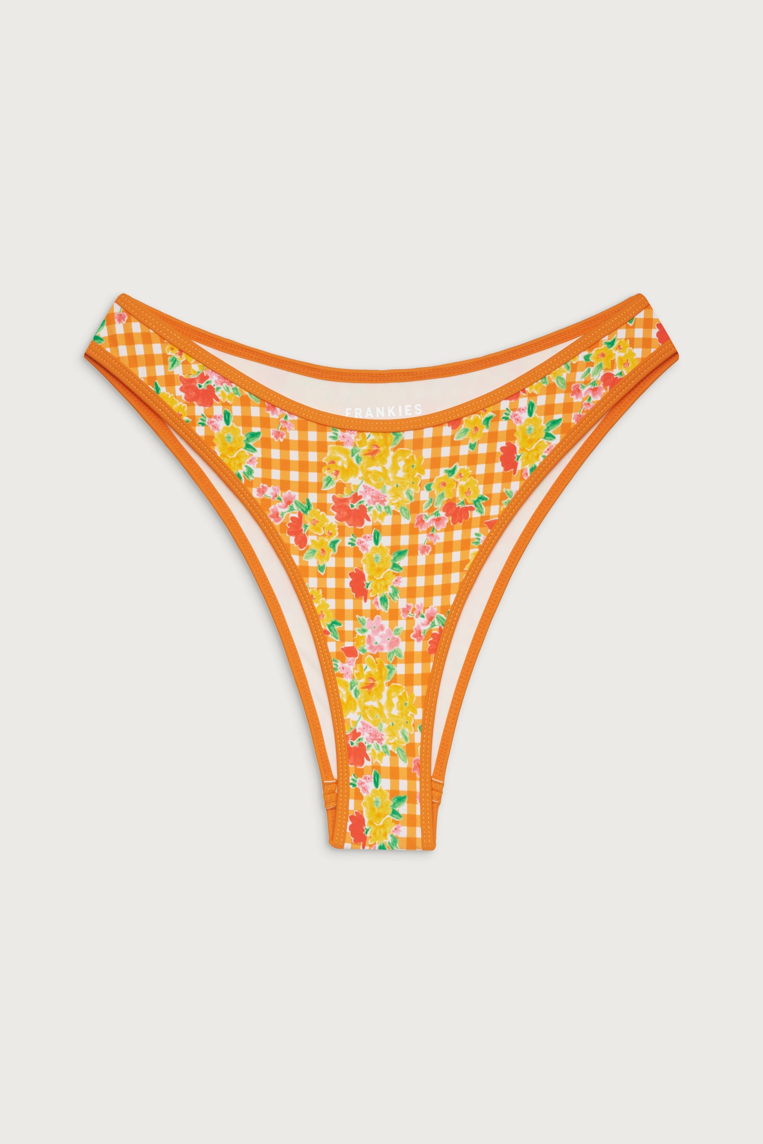 Dove Floral Classic Bikini Bottom  Marigold Gingham