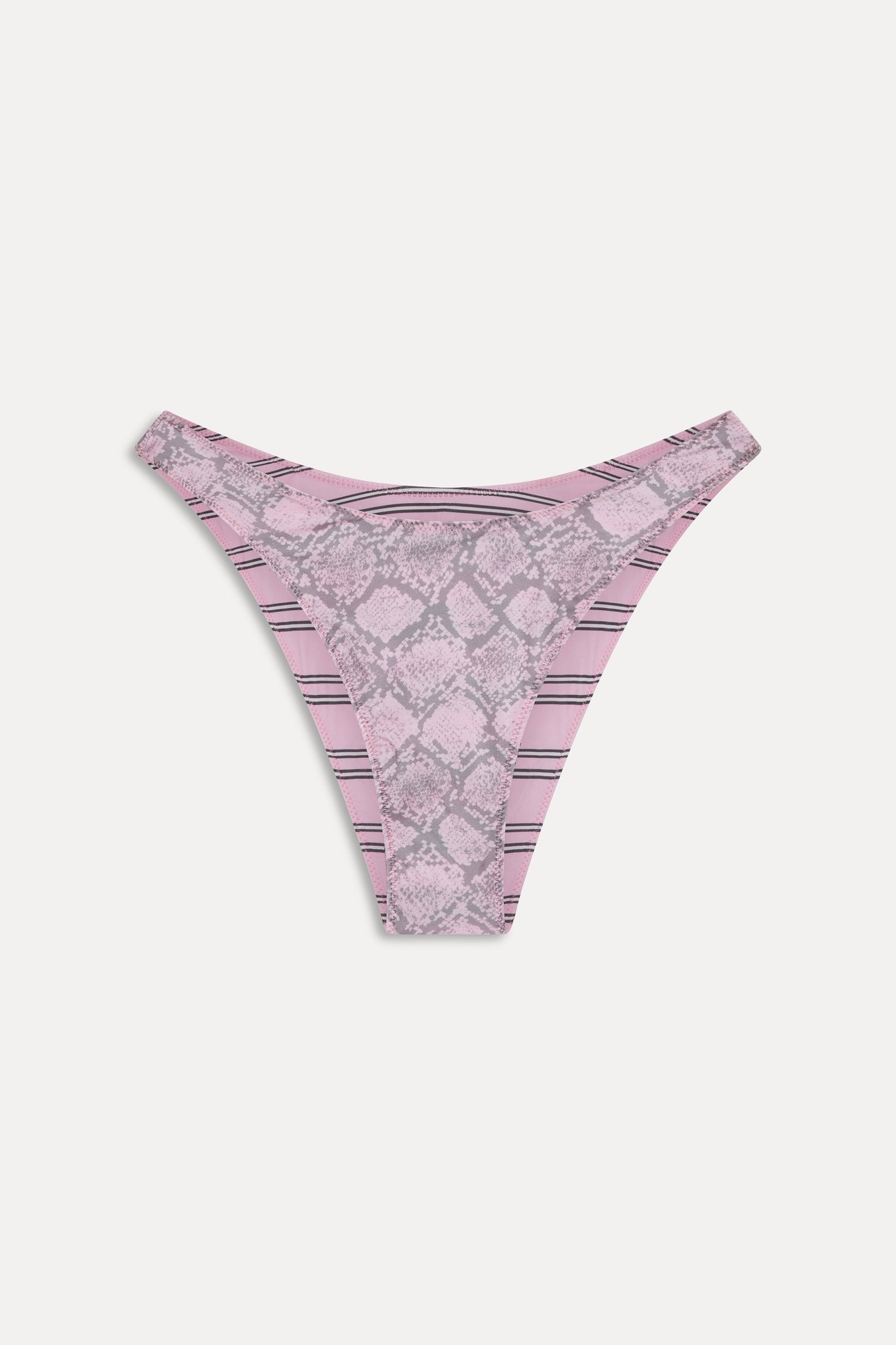 Dove Reversible Satin Bikini Bottom  Pink Stripe