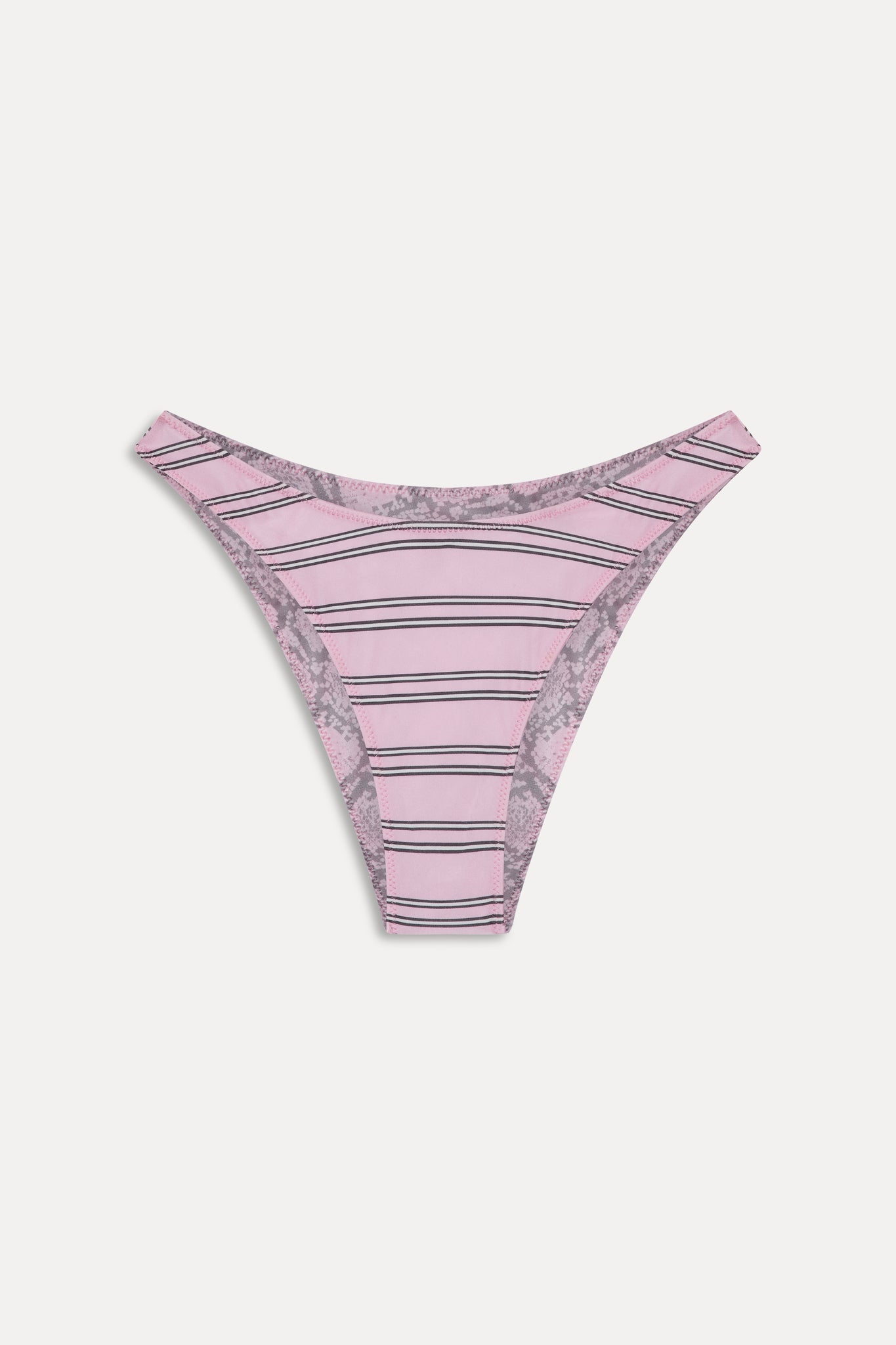Dove Reversible Satin Bikini Bottom  Pink Stripe