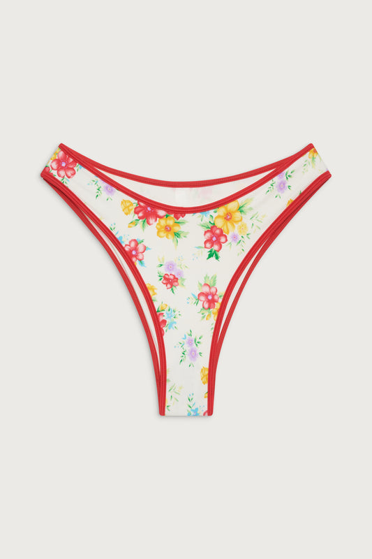 Dove Shine Classic Bikini Bottom - Sweet Hibiscus by Frankies Bikinis 