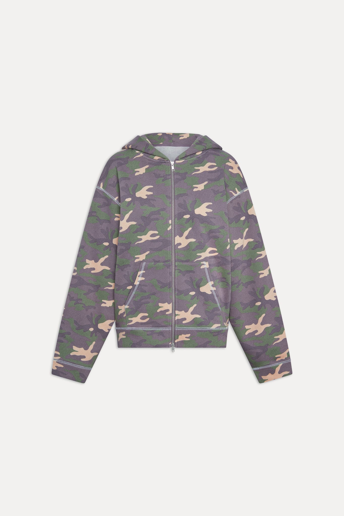 Drew Terry Zip Up Hoodie  Classic Camo