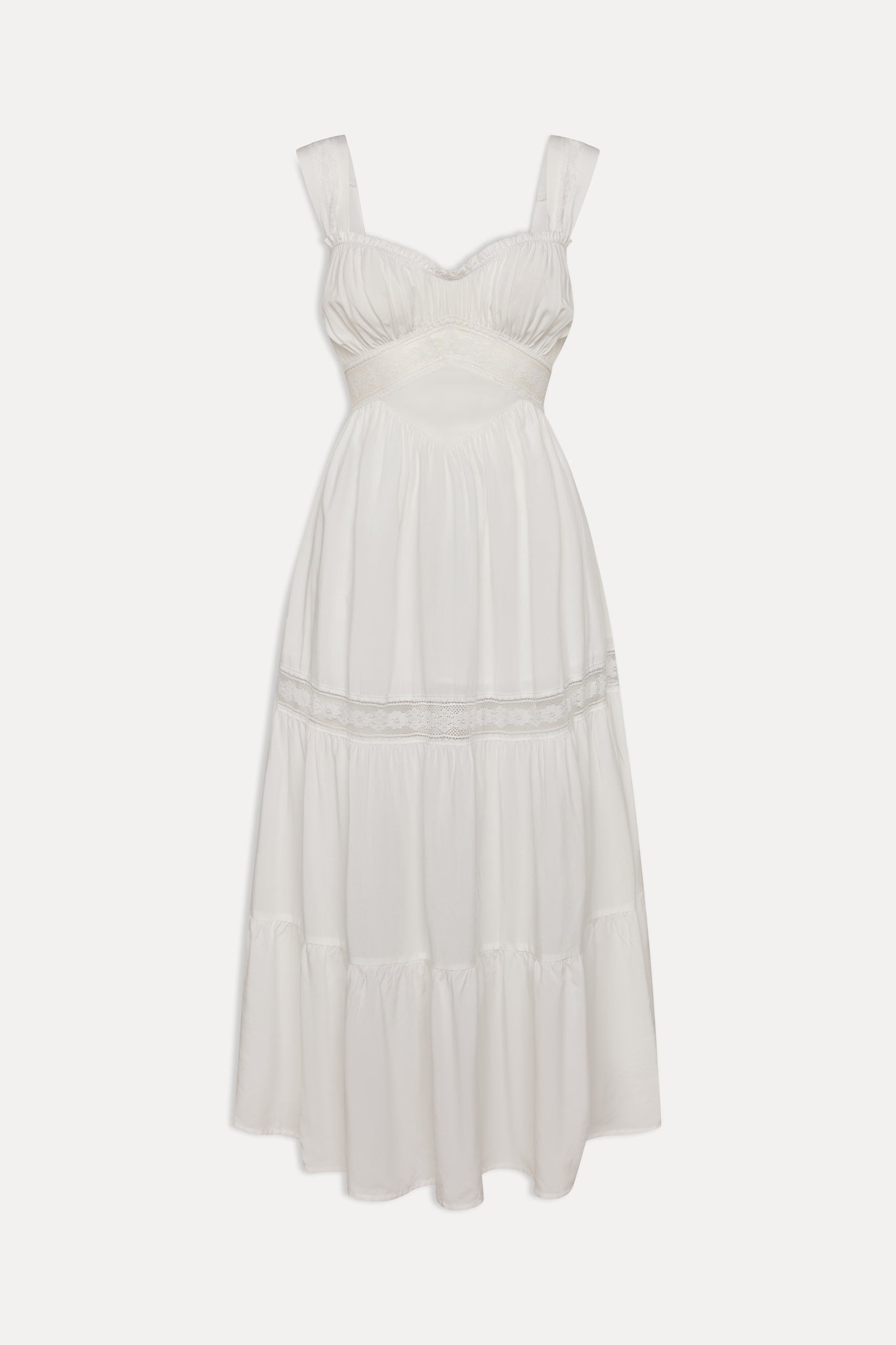 Eden Ruffle Maxi Dress  White