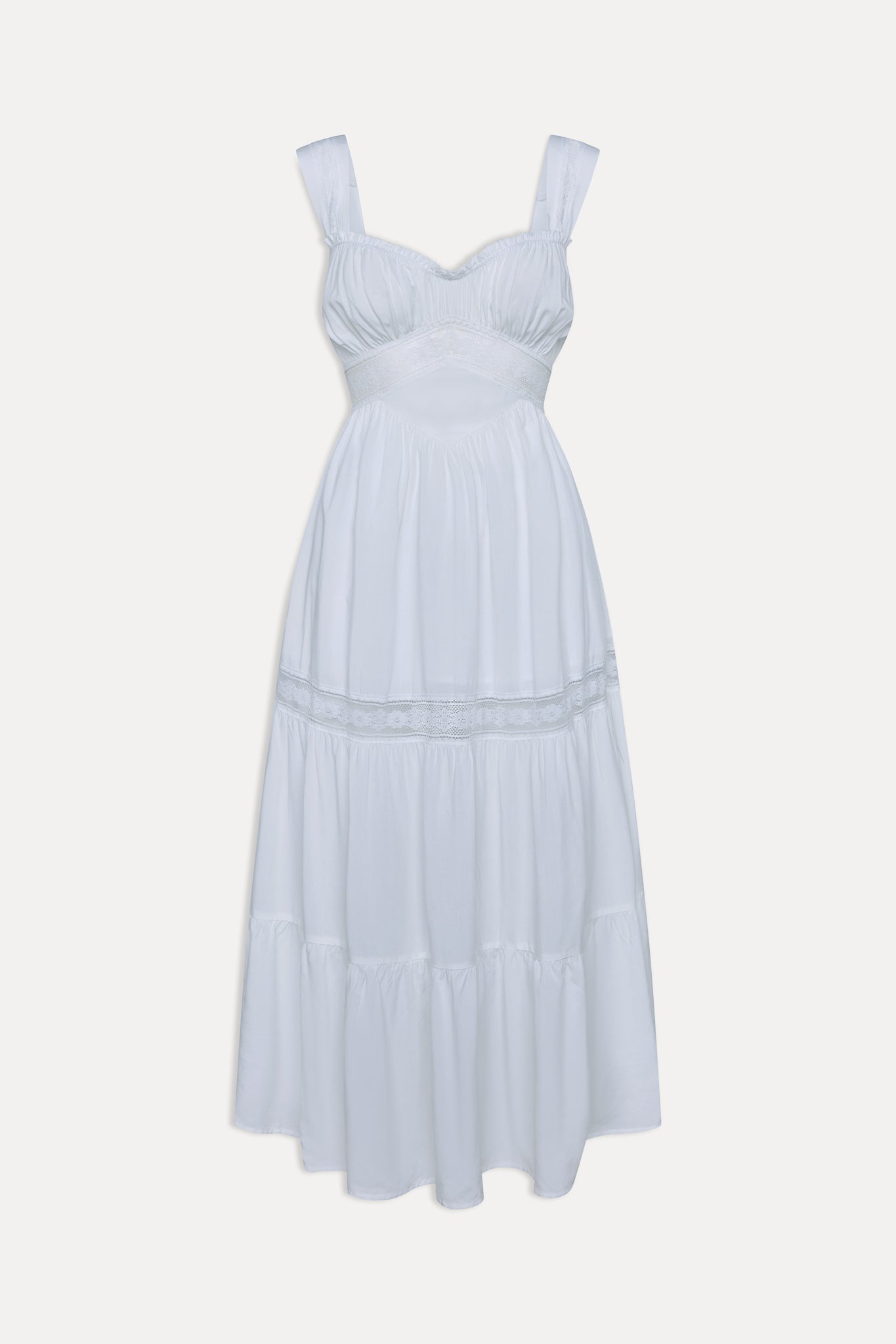 Eden Ruffle Maxi Dress  White