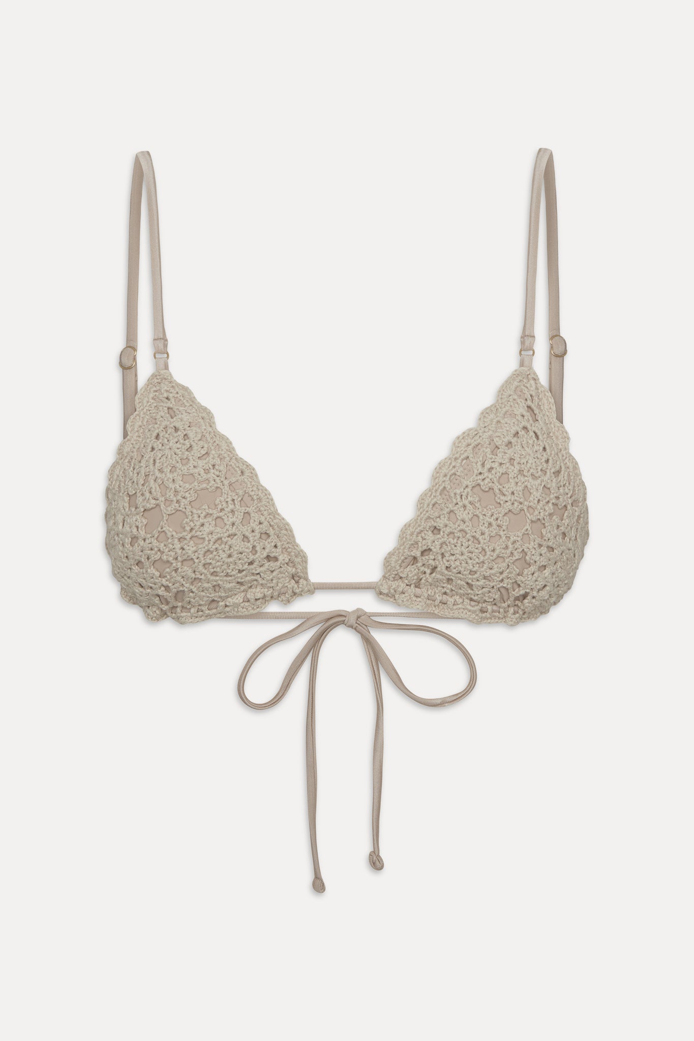 Elena Crochet Shine Bikini Top  Birthday Suit