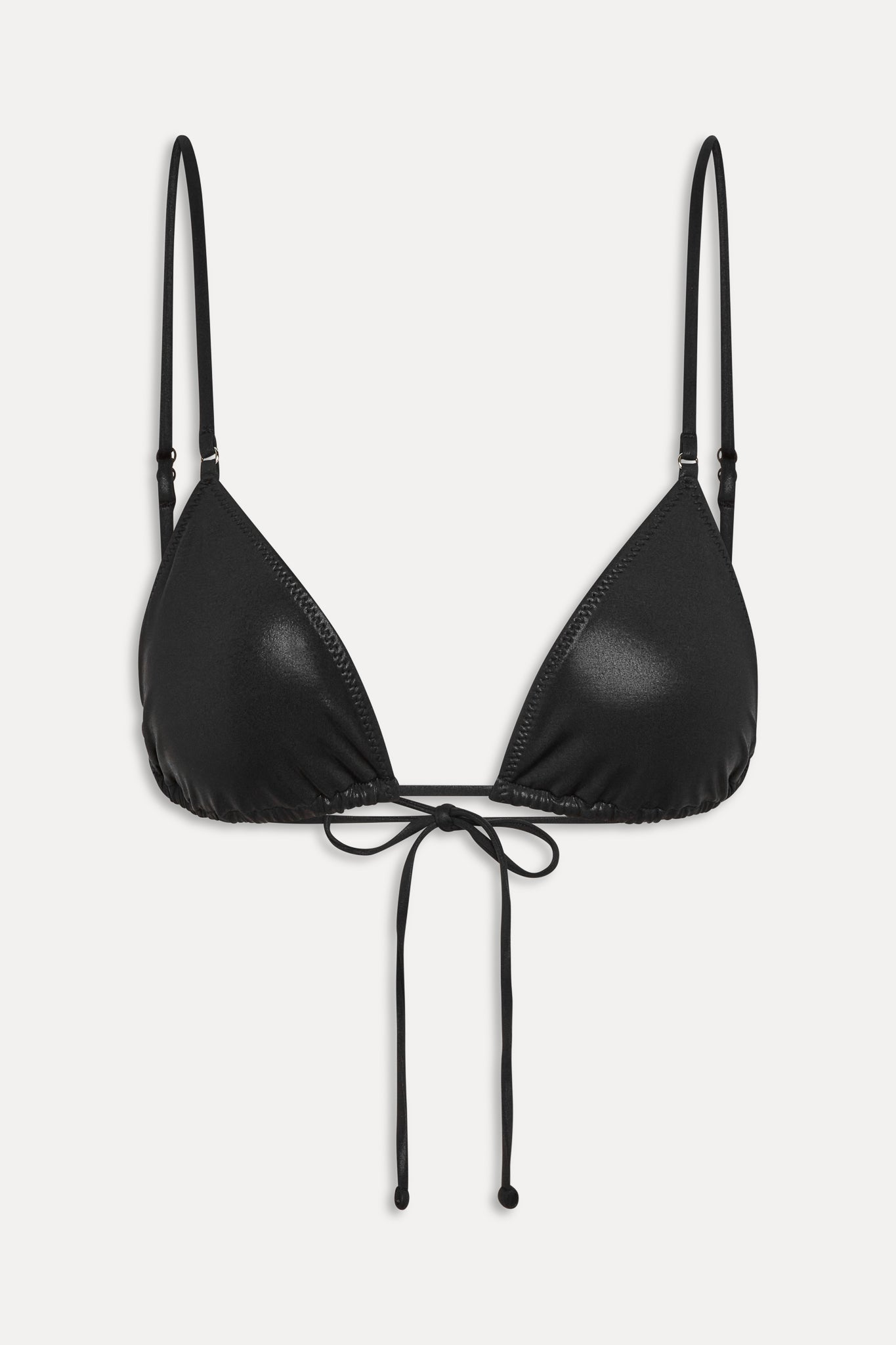 x KHY Elena Micro Metallic Bikini Top  Black Chrome