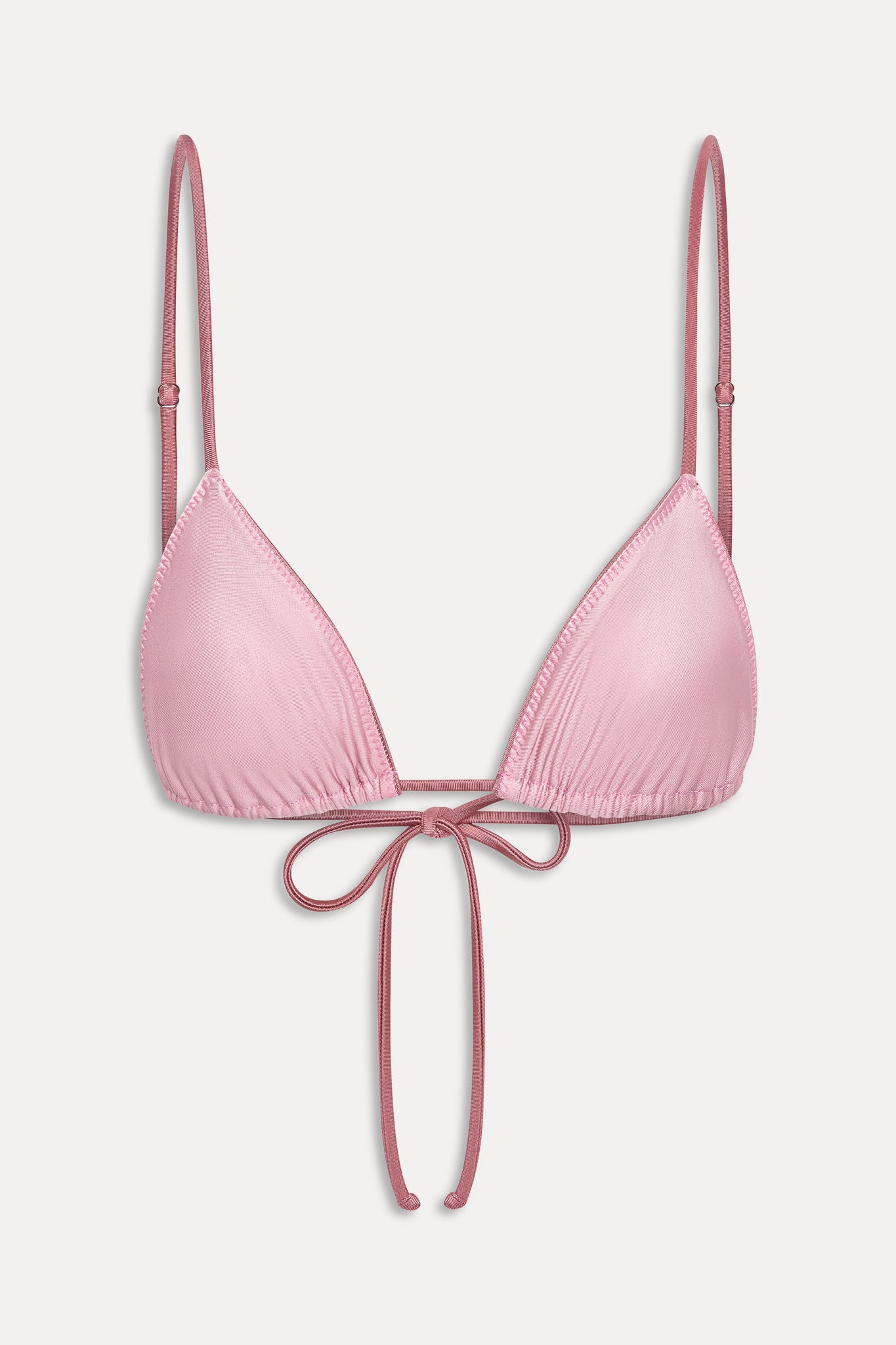 Elena Satin Micro Bikini Top  Sunset Pink