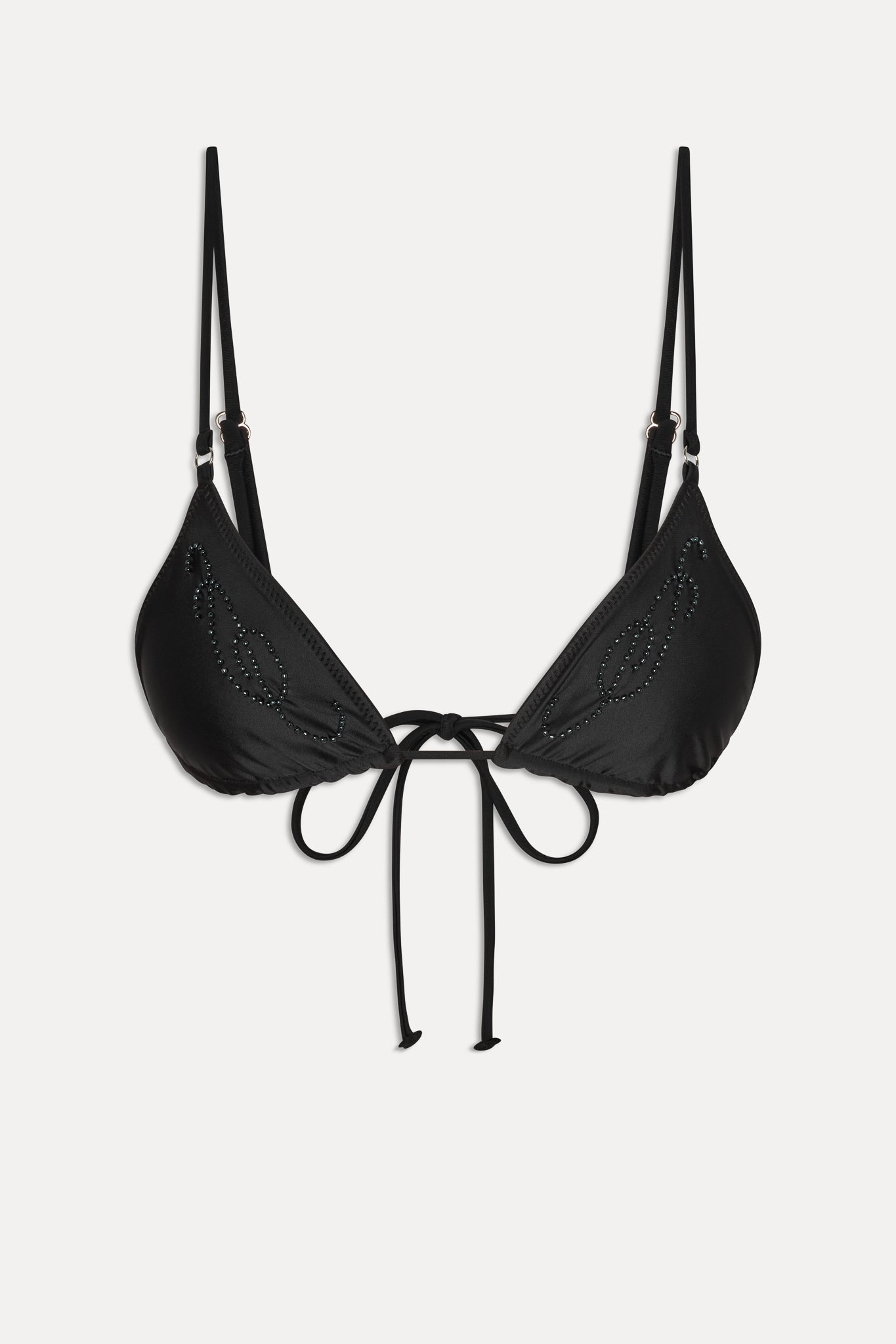 x JENNIE Elena Beaded Bikini Top  Black