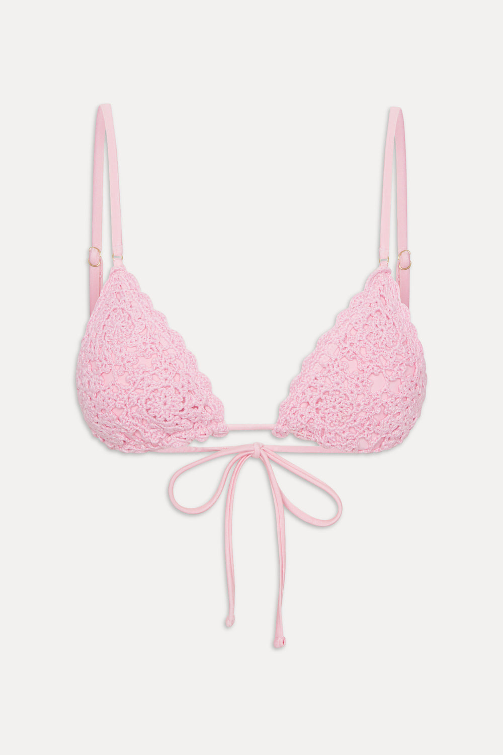 Elena Crochet Shine Bikini Top  Blush