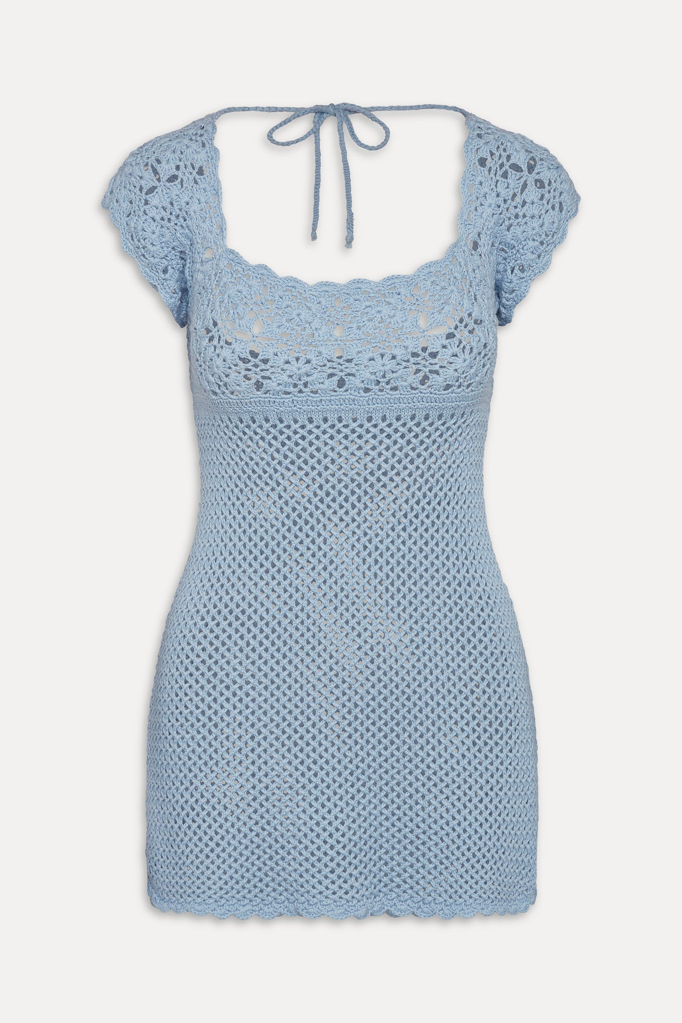 Eloise Crochet Mini Dress  Blue Jay